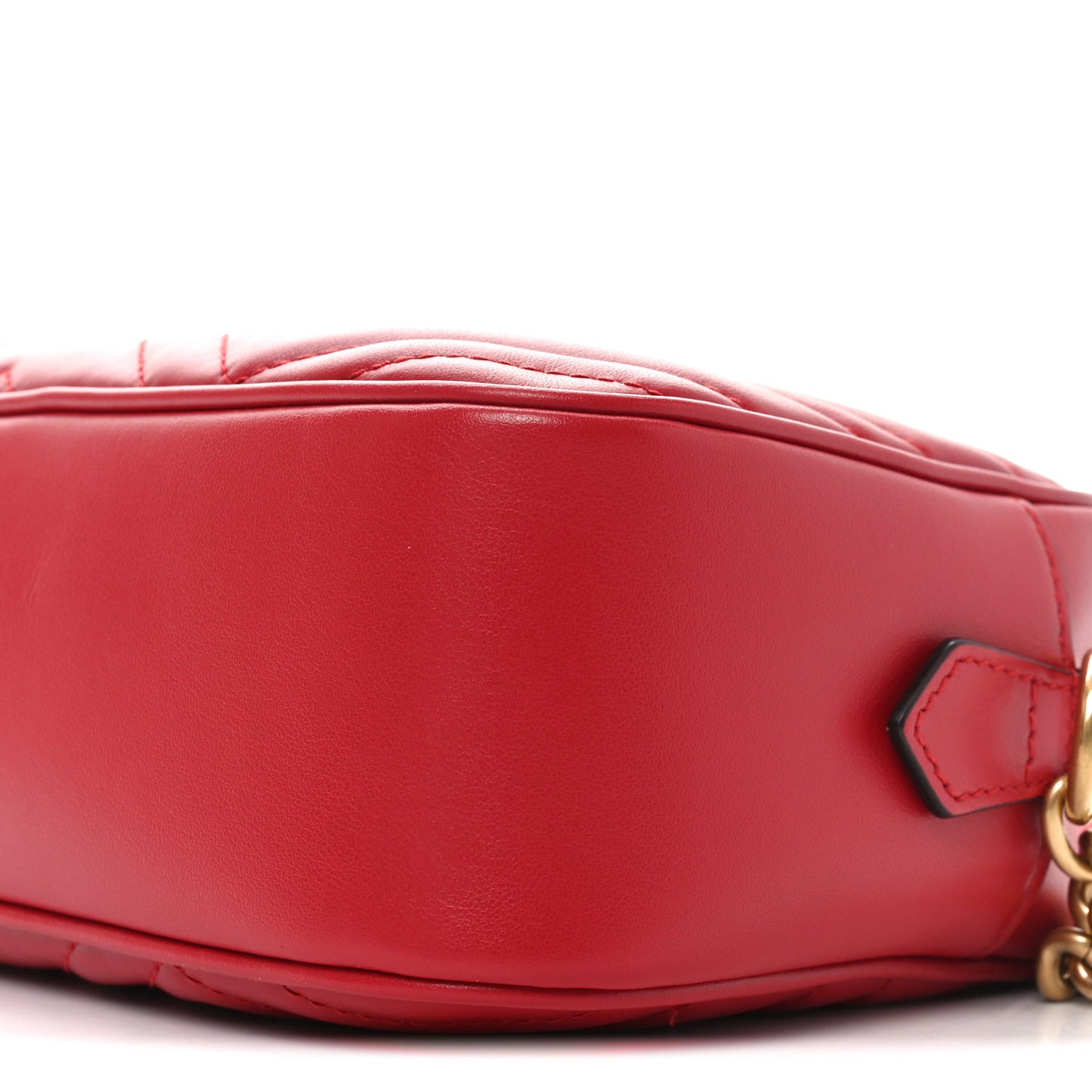 Calfskin Matelasse Small GG Marmont Chain Shoulder Bag Hibiscus Red