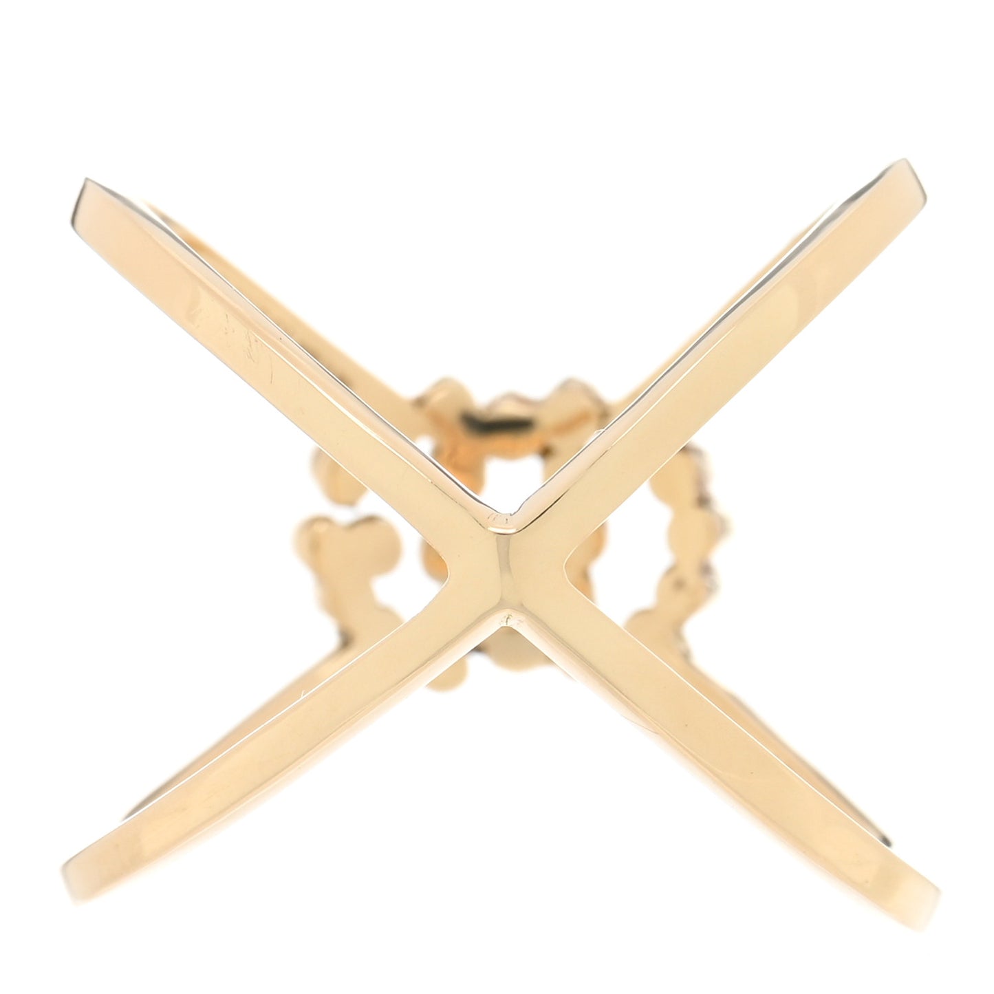 18K Yellow Gold Diamond Running G Cross Ring 50 5.5