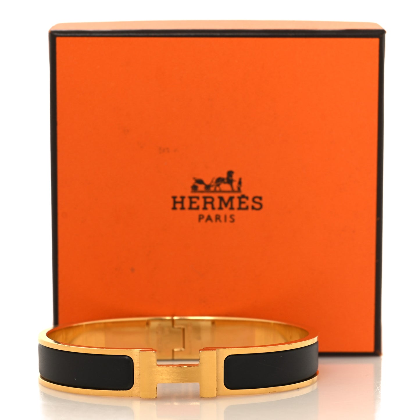 Matte Enamel Narrow Clic Clac HH Bracelet Black