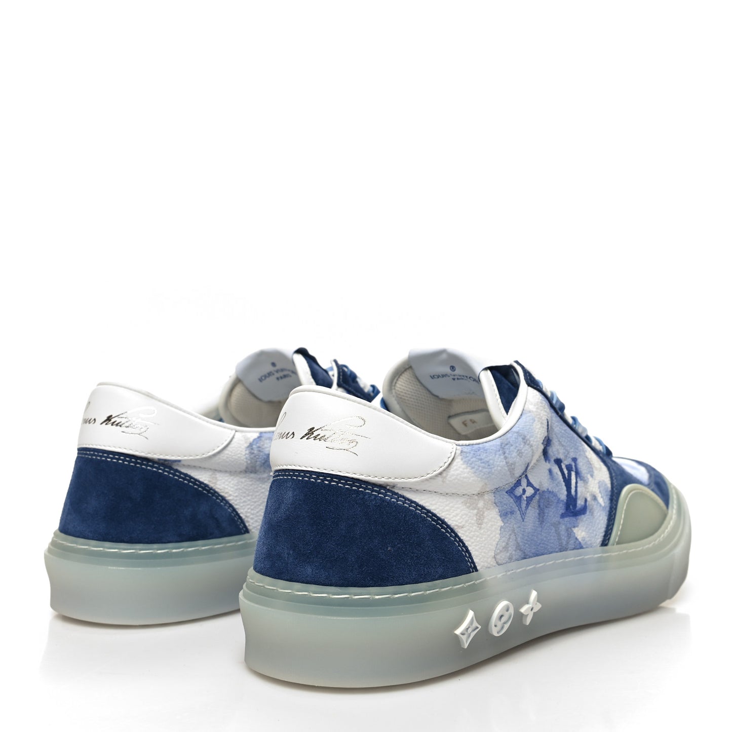 Monogram Watercolor Mens LV Ollie Sneakers 9 Blue