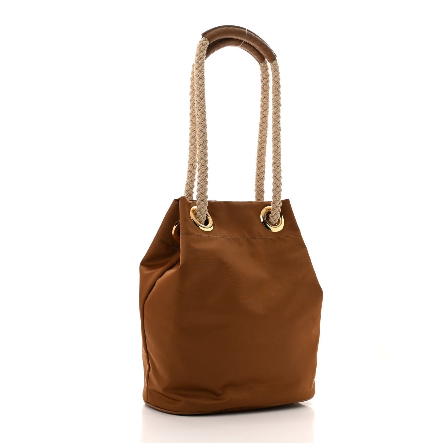 Re-Nylon Triangle Mariner Small Bucket Bag Brandy