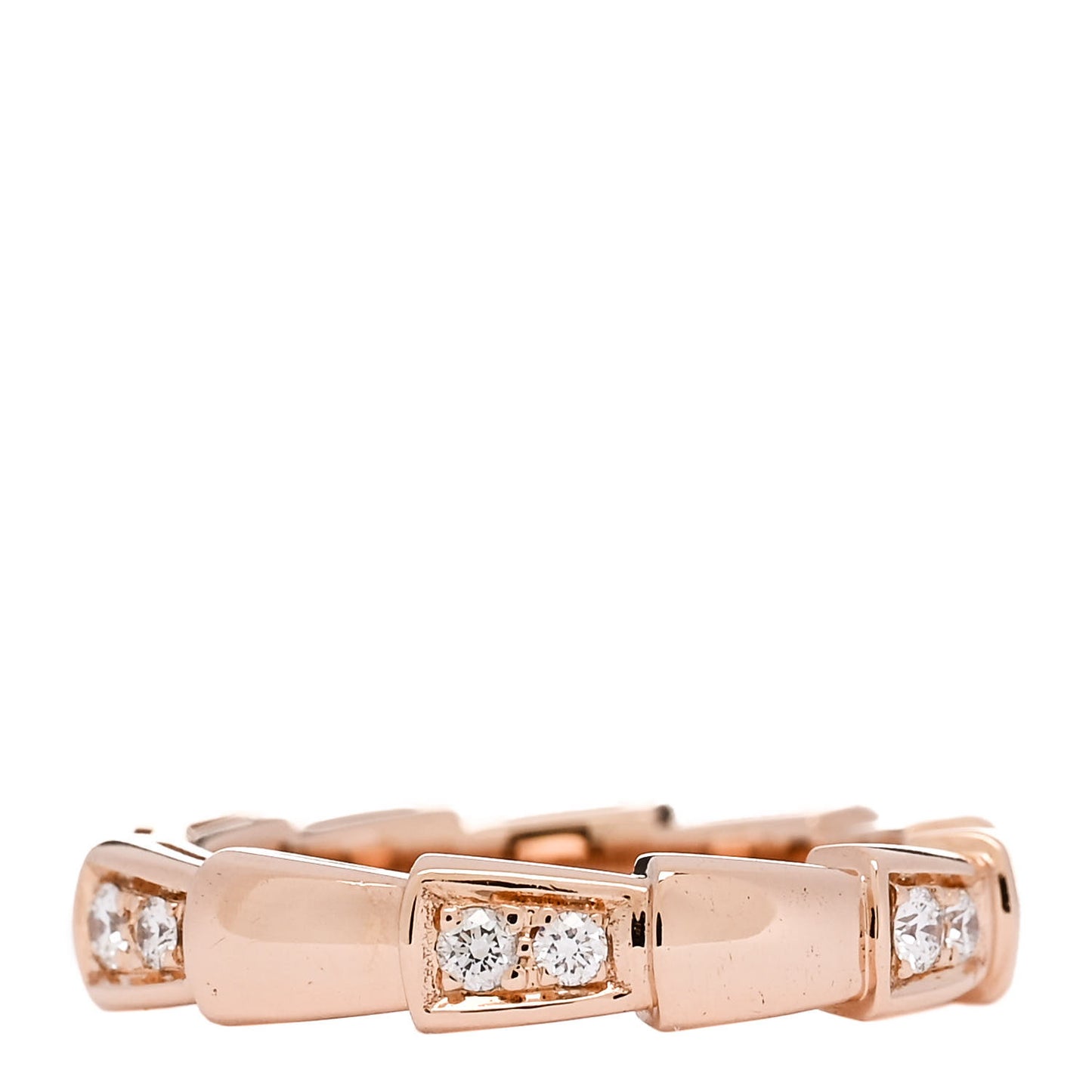 18K Rose Gold Diamond Serpenti Viper Ring 48 4.5