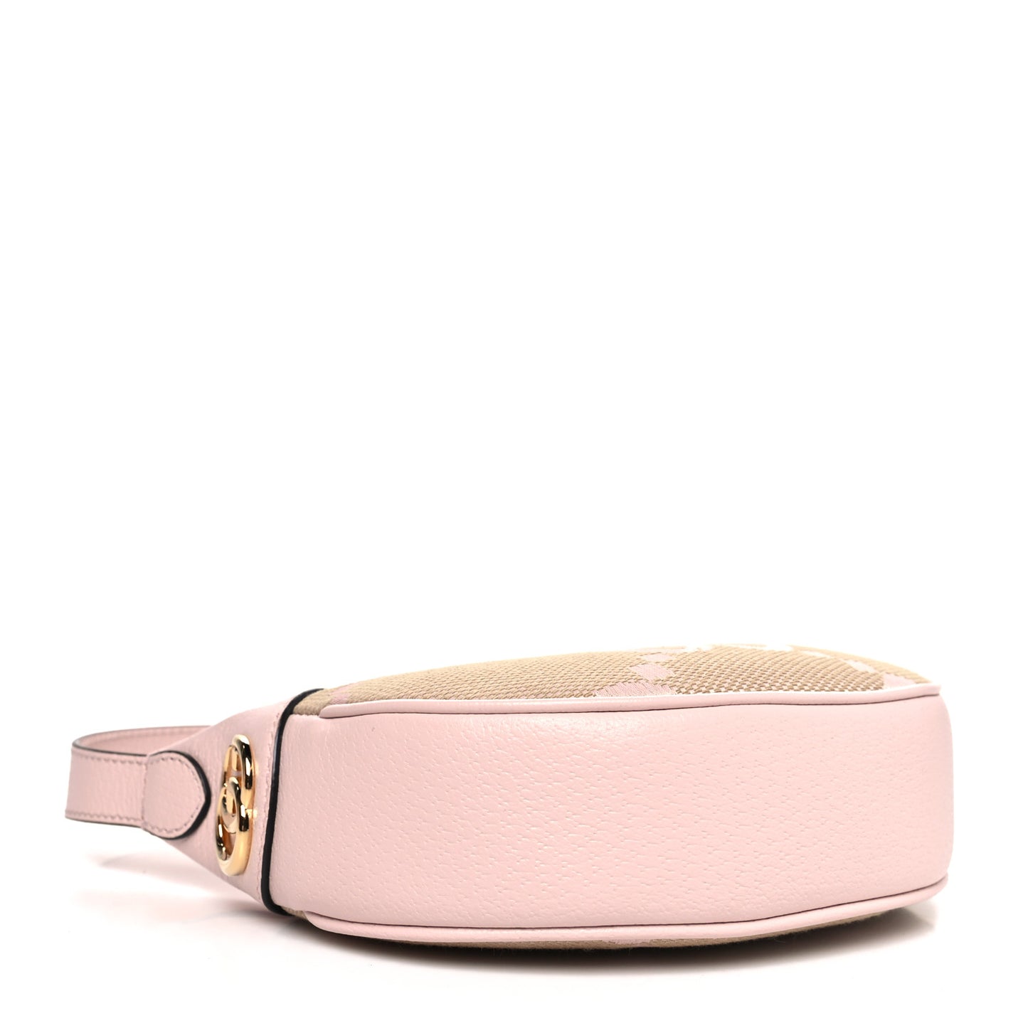 Monogram Jumbo GG Textured Dollar Calfskin Mini Ophidia Half Moon Hobo Beige Perfect Pink