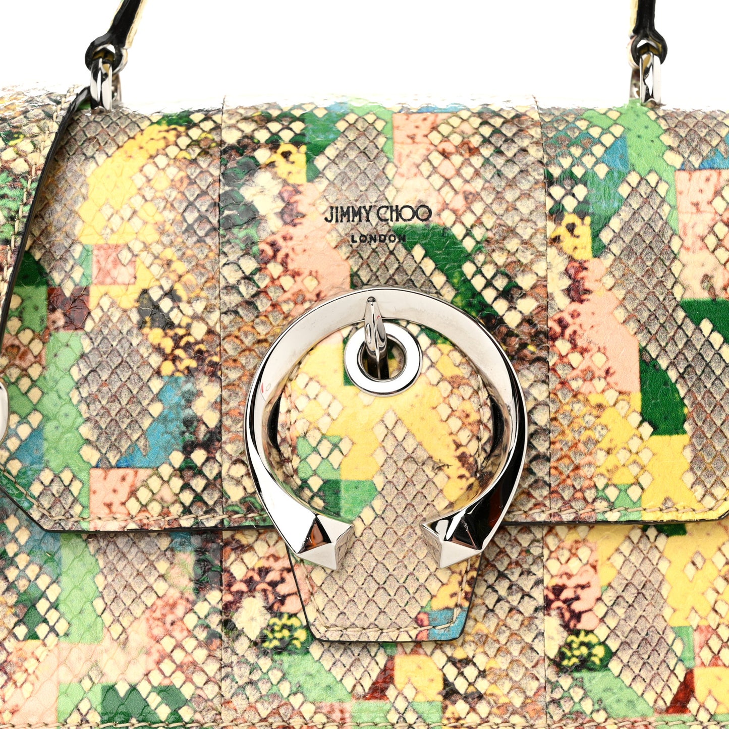 Elaphe Snakeskin Madeline Crossbody Satchel Rainbow