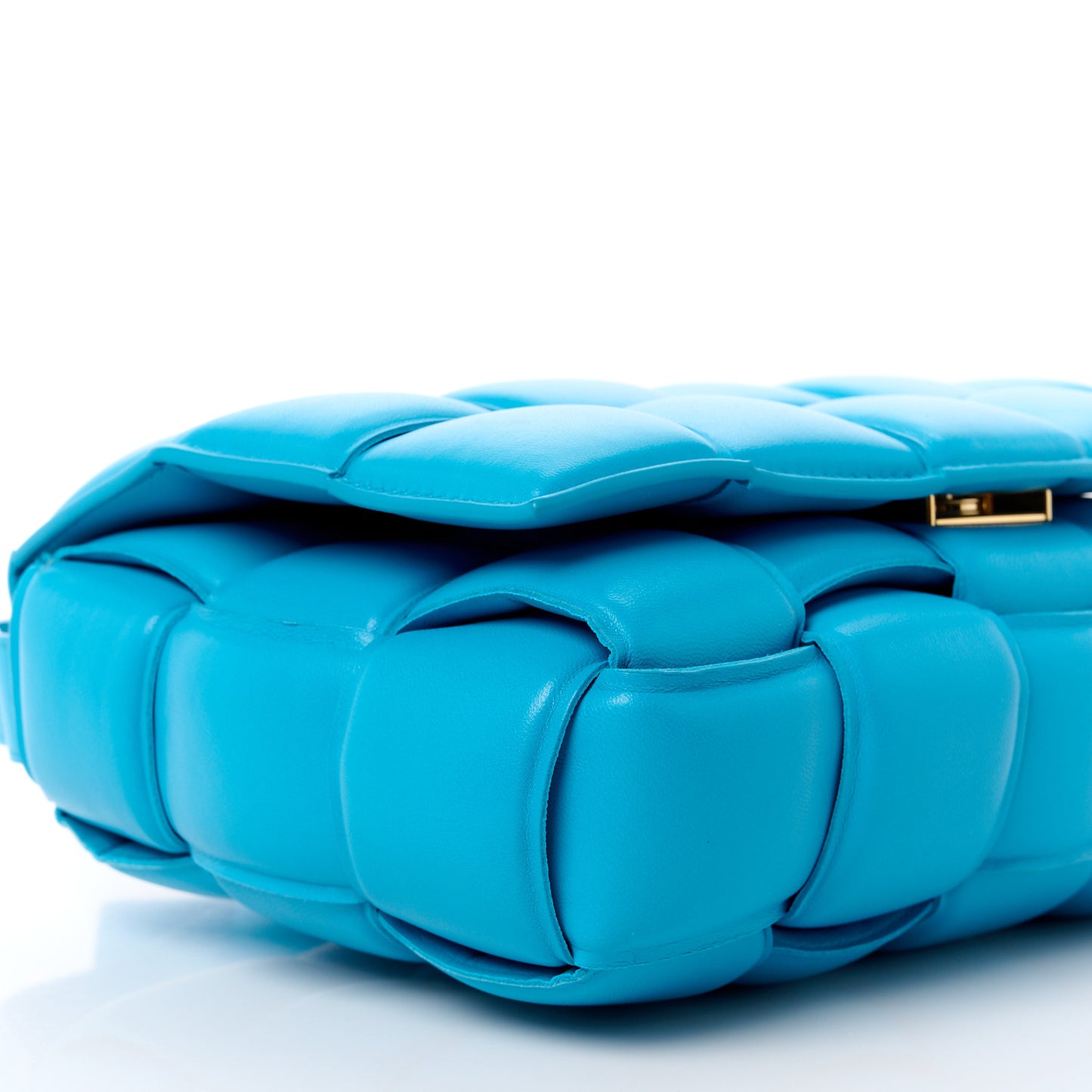 Nappa Maxi Intreccio Padded Cassette Crossbody Bag Pool