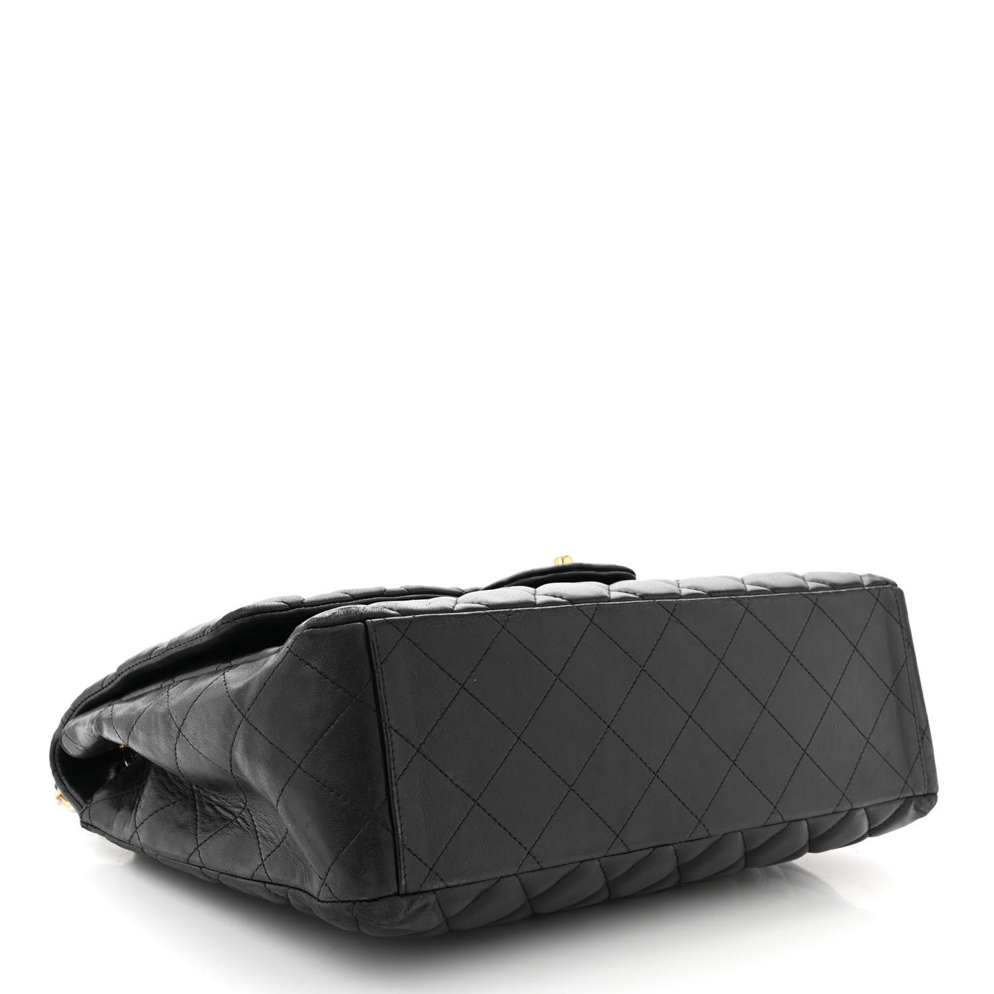 Lambskin Quilted Maxi Single Flap Black