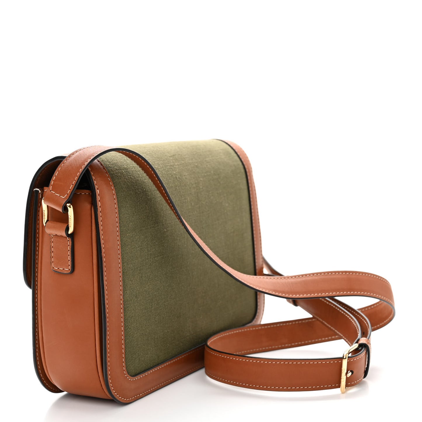 Textile Natural Calfskin Classique Triomphe Khaki Tan
