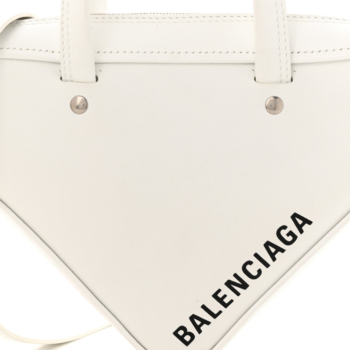Calfskin S Triangle Duffle White