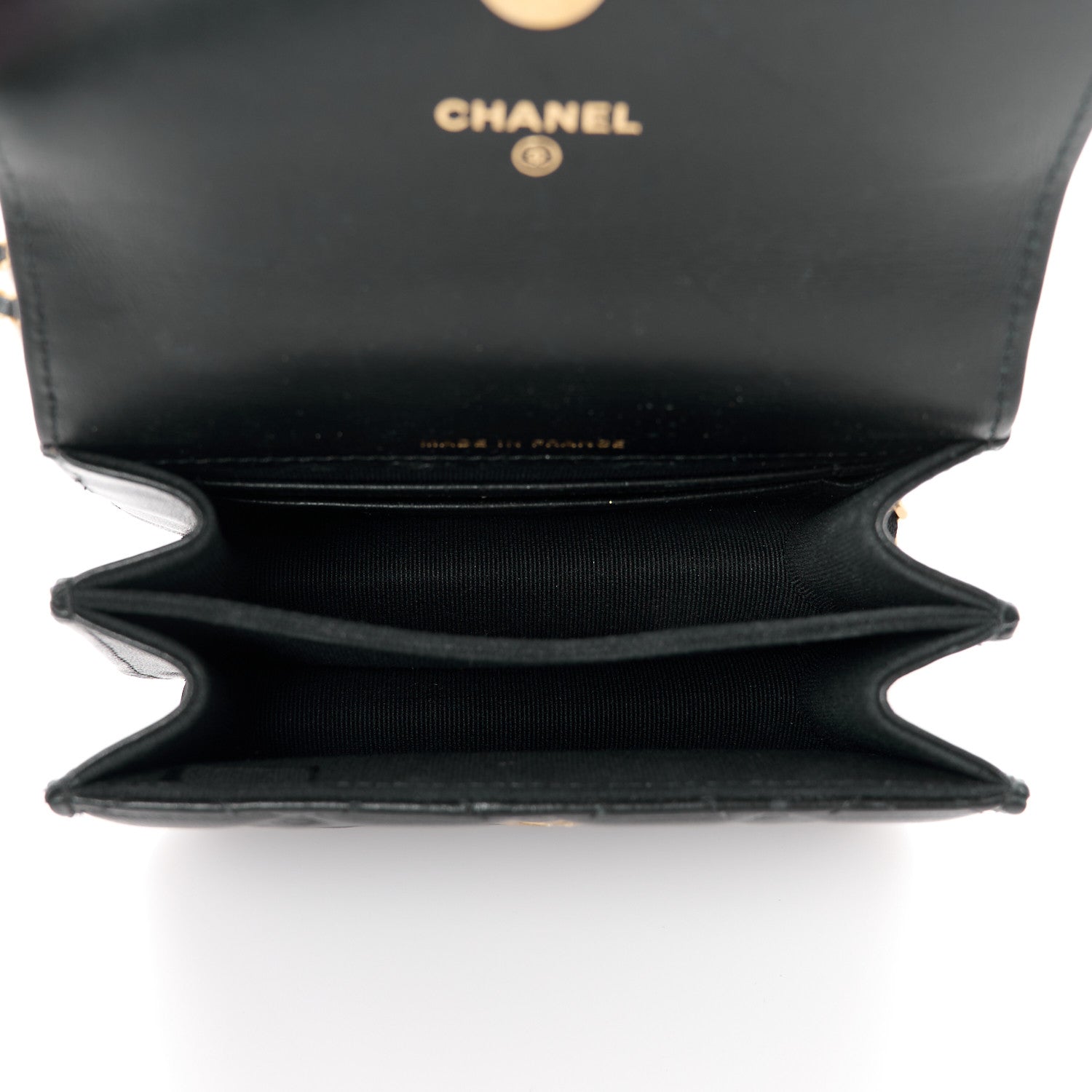 Chanel Lambskin Quilted Chain Top Handle Clutch With Chain Black 4 of 11
