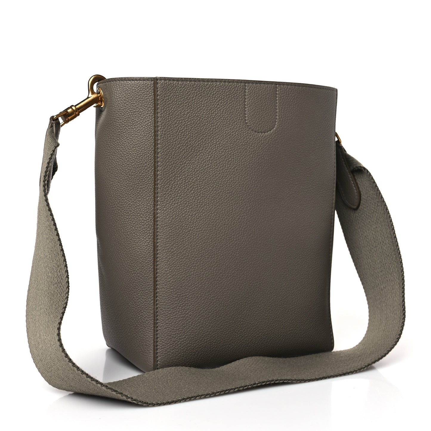Soft Grained Calfskin Small Sangle Bucket Bag Taupe