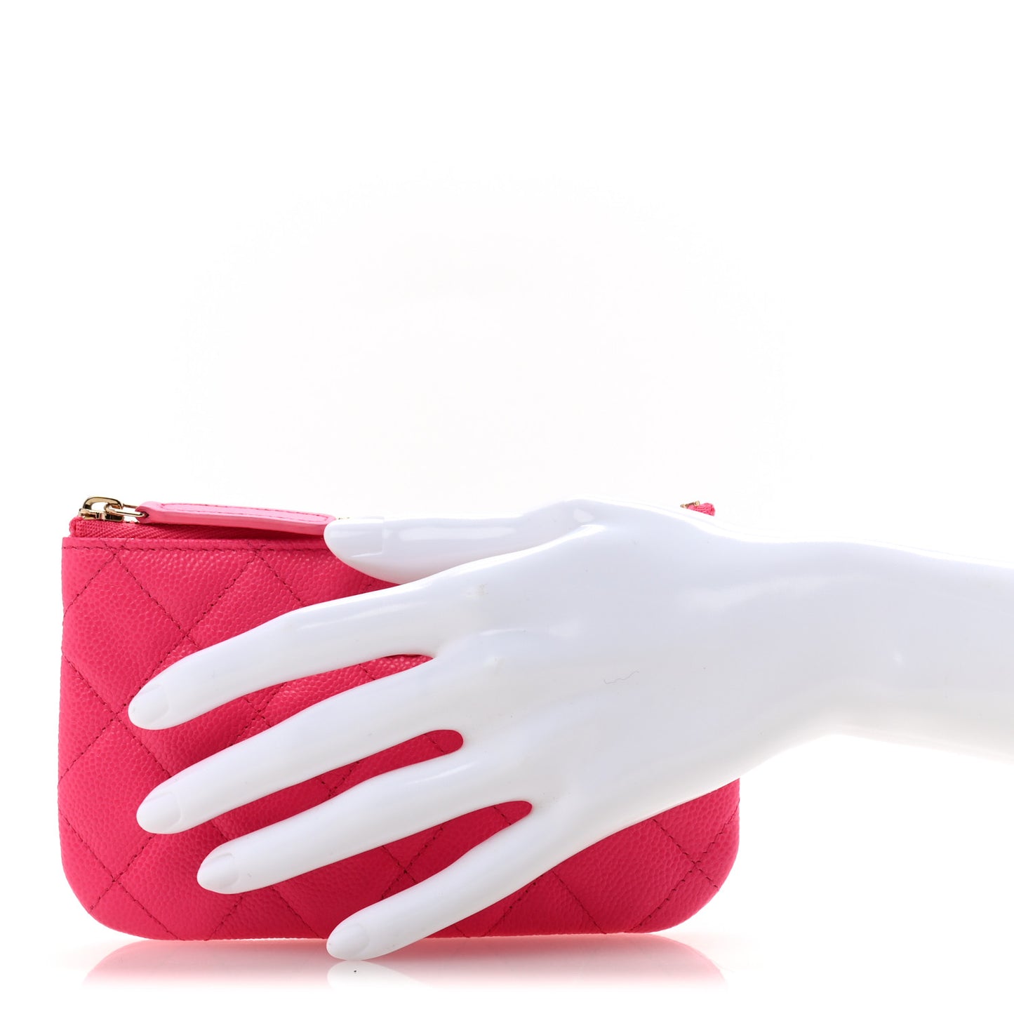 Caviar Quilted Small Cosmetic Case Pink