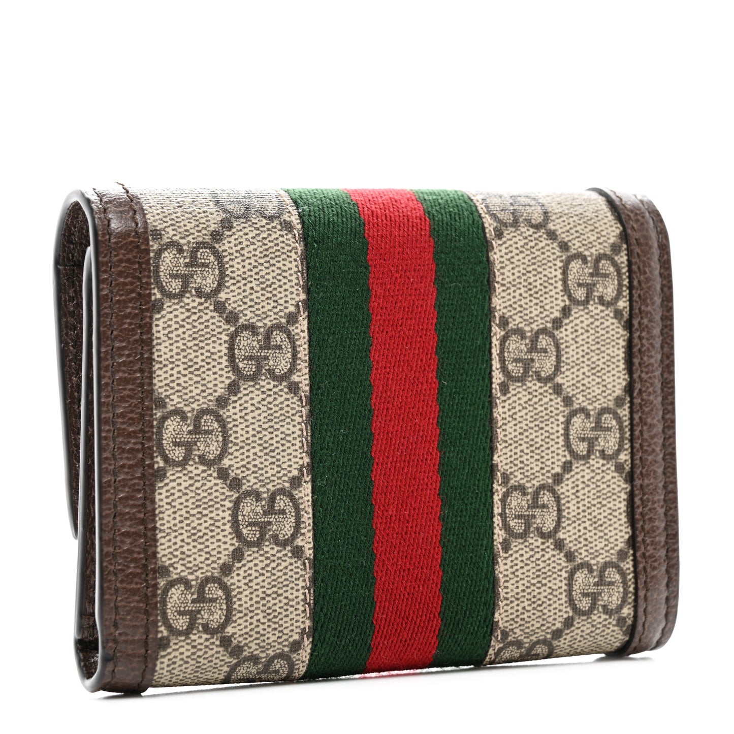 GG Supreme Monogram Web Ophidia Compact Wallet Beige New Acero