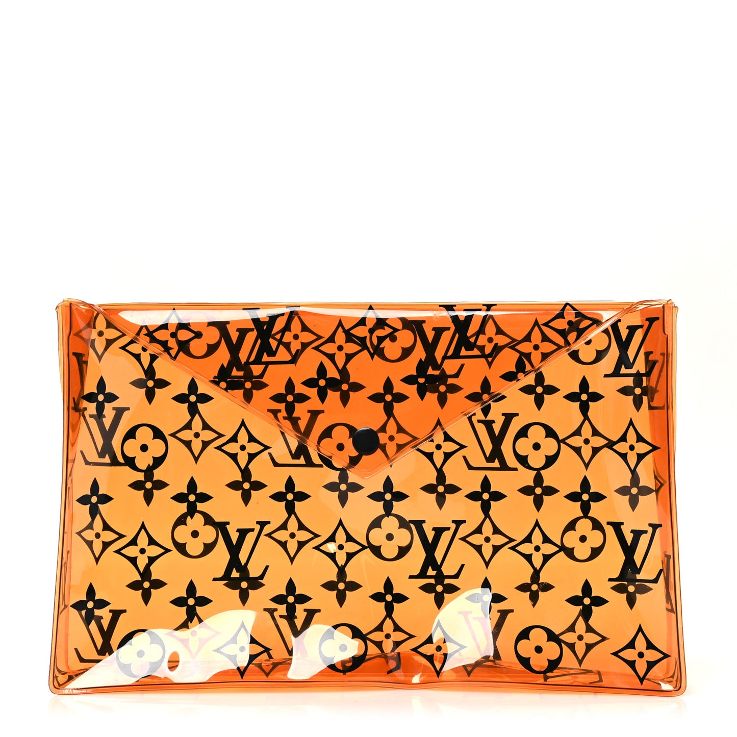 PVC Monogram Printed Envelope Pouch Orange