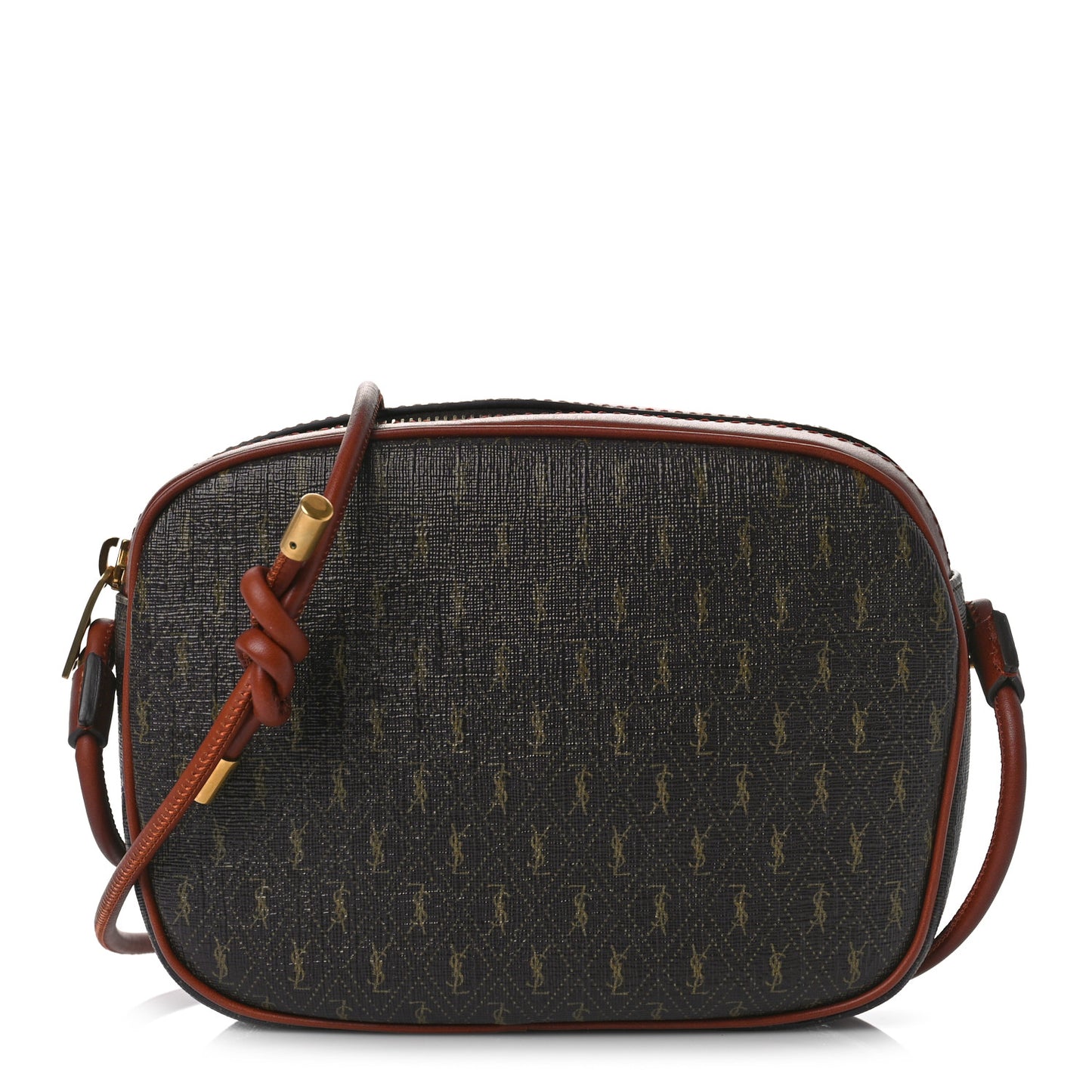 Canvas Smooth Calfskin Le Monogramme Small Camera Bag Chestnut