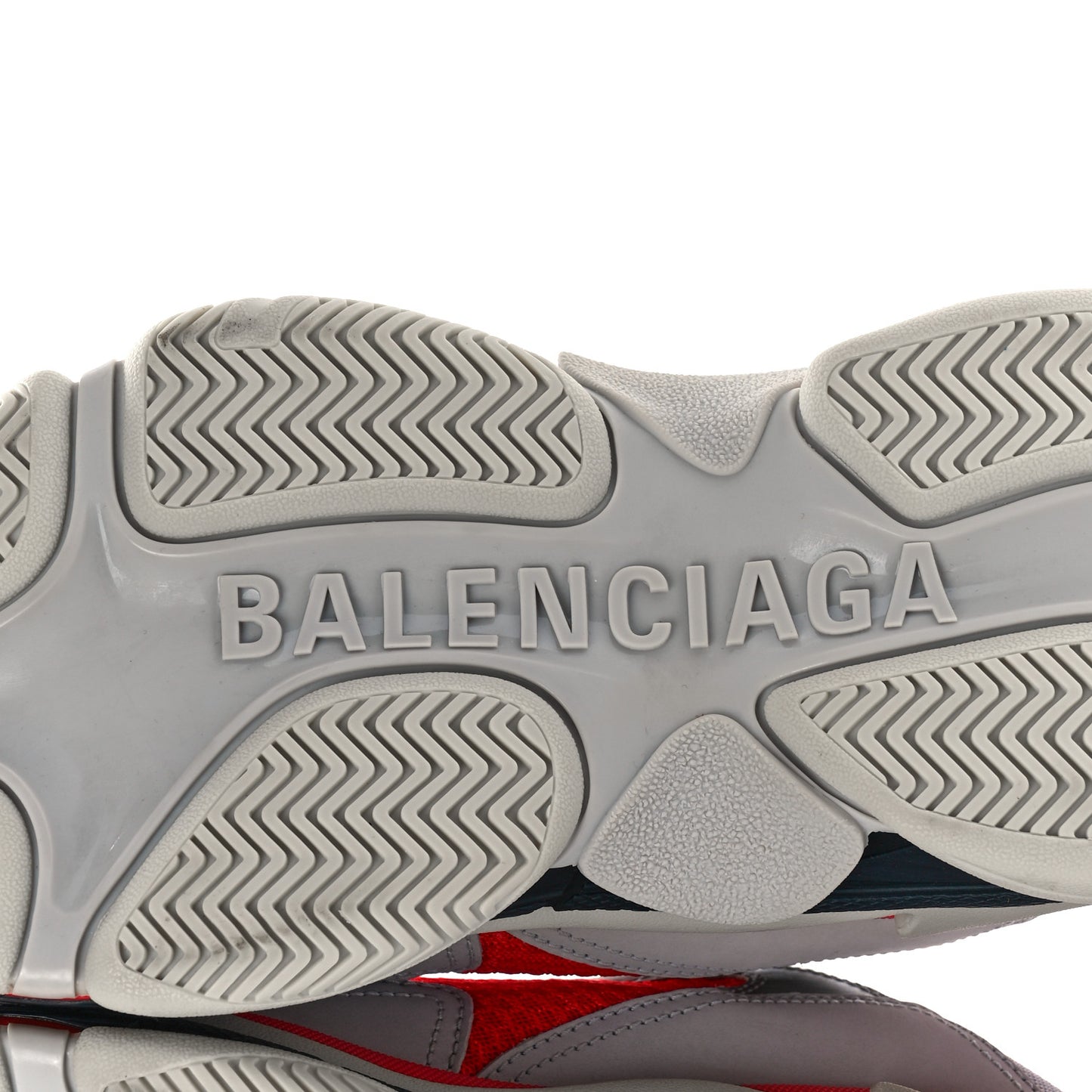 Fabric Mesh Womens Triple S Sneakers 40 Red Grey White