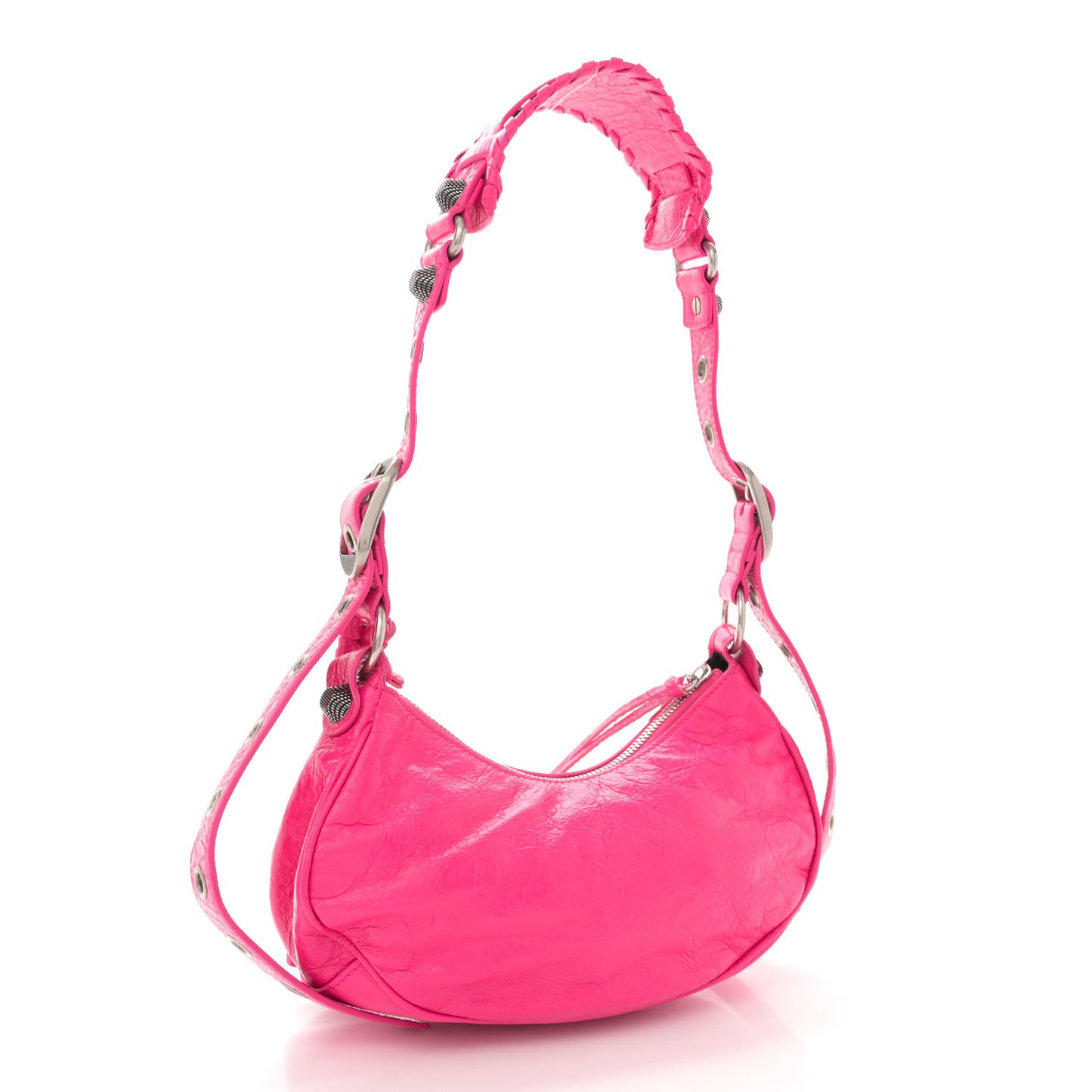 Agneau Arena Le Cagole Shoulder Bag XS Hot Pink