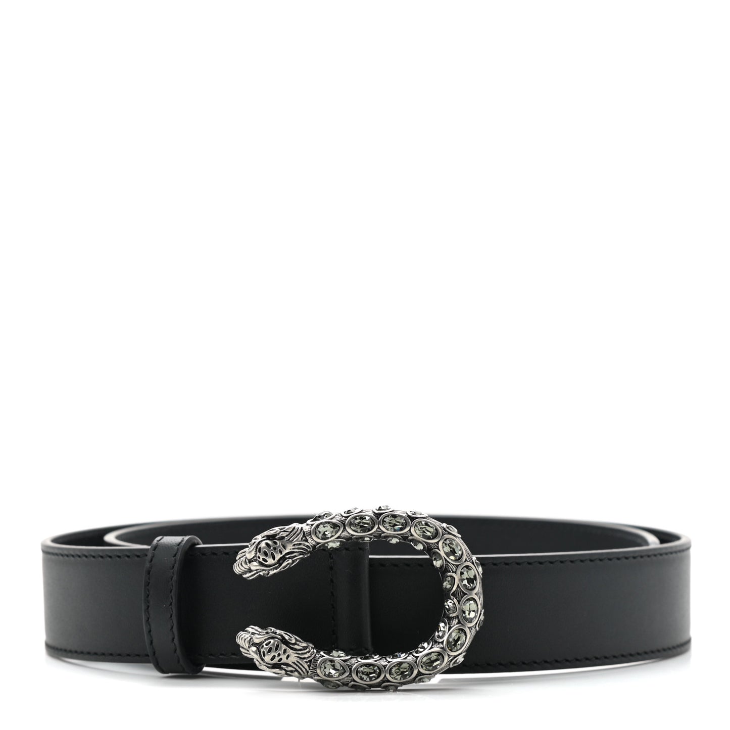 Moon Calfskin Crystal Dionysus 30mm Belt 80 32 Black Black Diamond