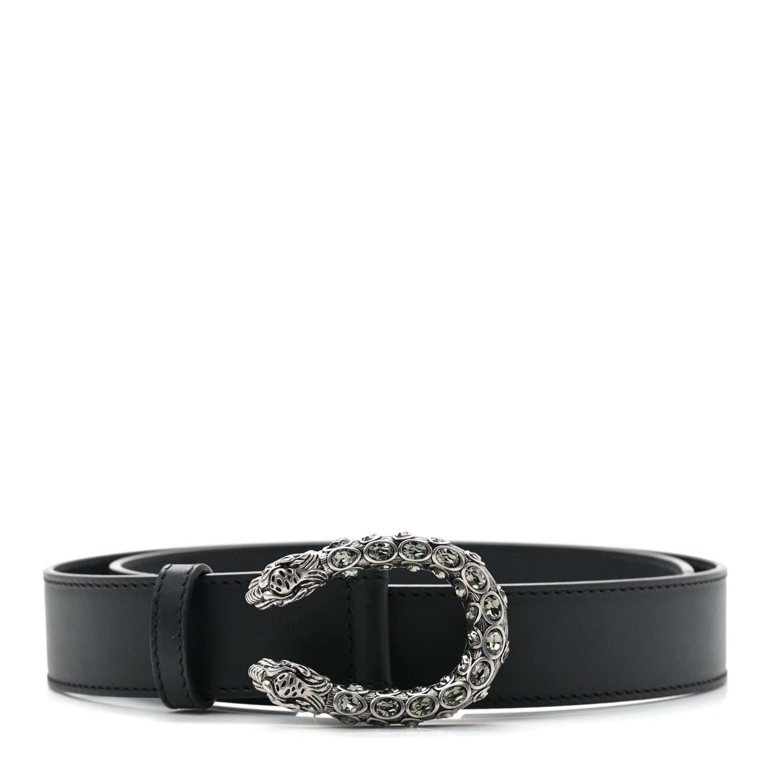 Gucci Moon Calfskin Crystal Dionysus 30mm Belt 80 32 Black Black Diamond 1 of 5