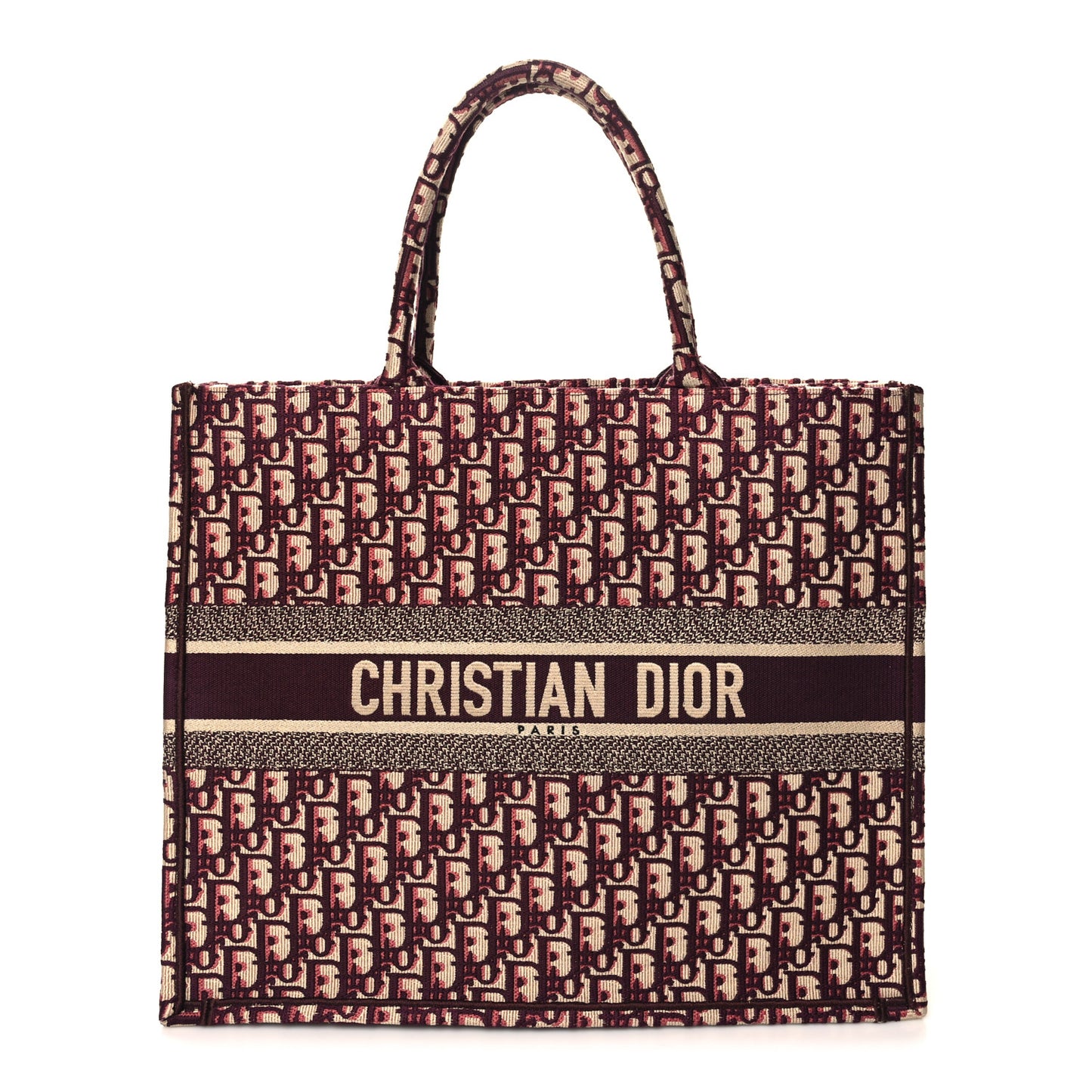 Oblique Large Book Tote Burgundy Multicolor