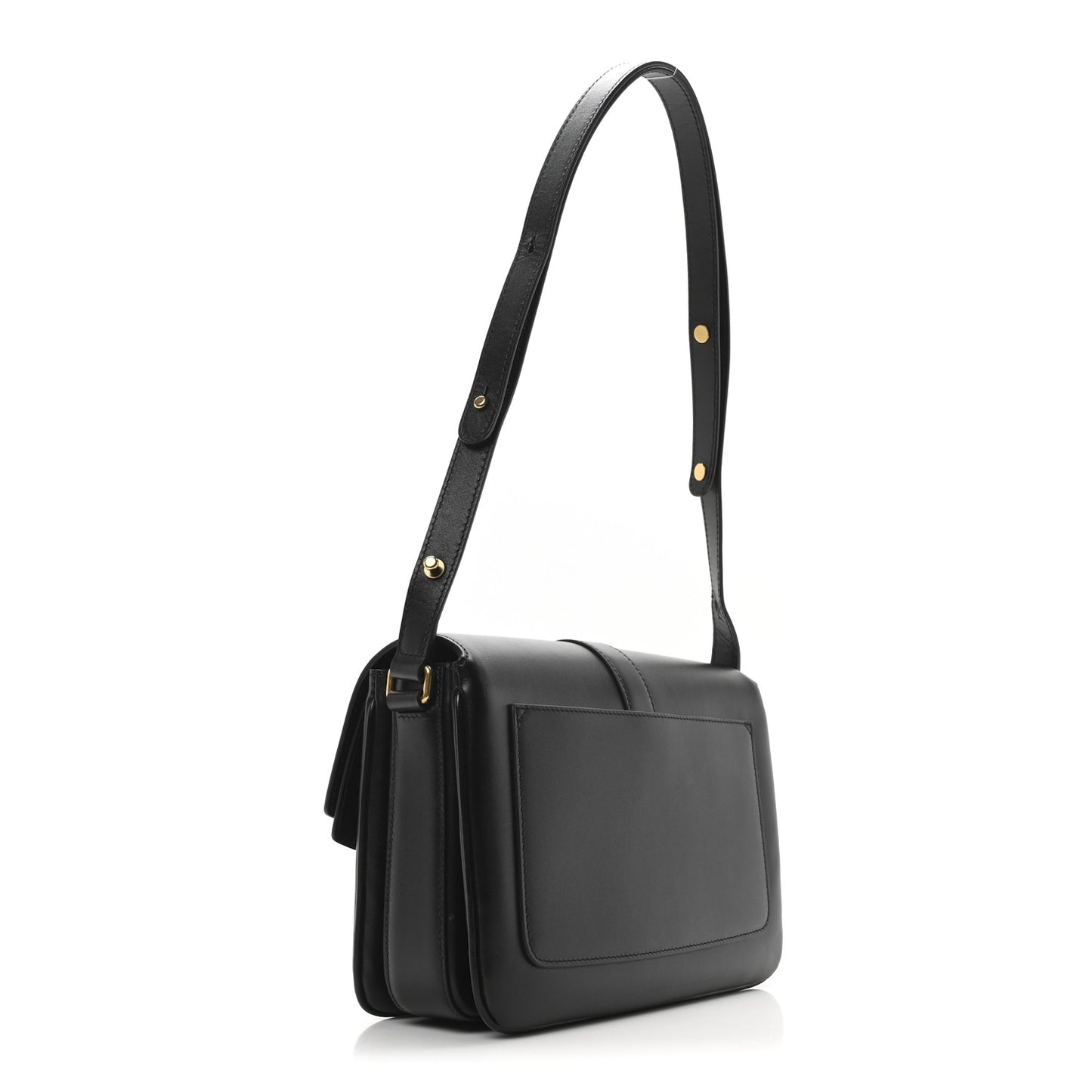 Classic Calfskin Medium Lady Flap Bag Black