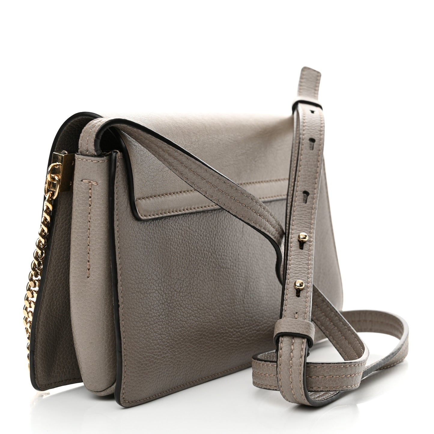 Grained Calfskin Lambskin Small Faye Shoulder Bag Motty Grey