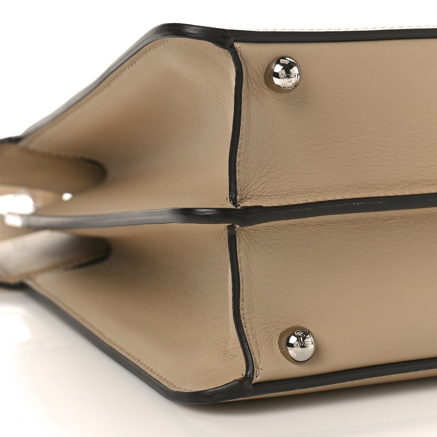 Vitello Seta Shiny Nappa Plexiglass Medium Peekaboo I SEE U Satchel Tortora