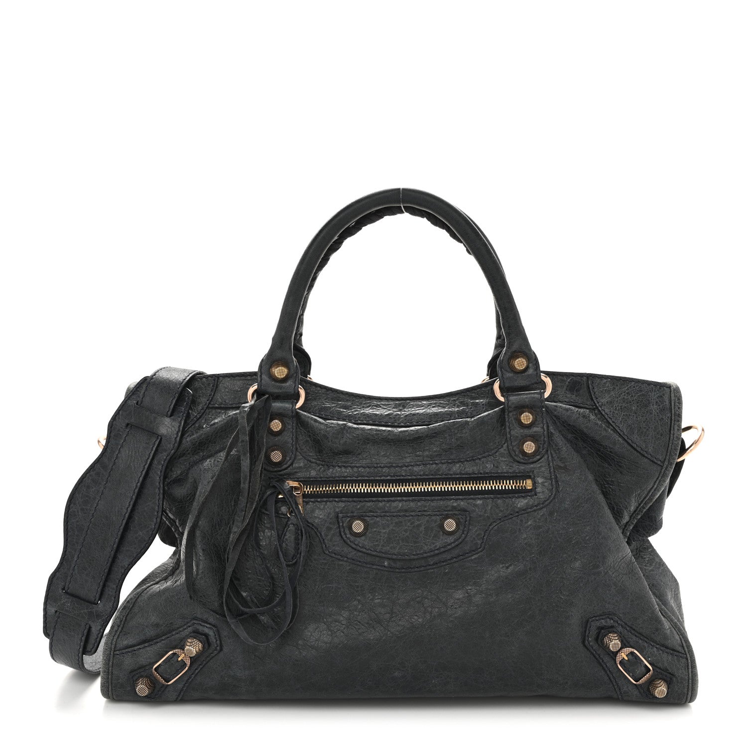 Balenciaga Agneau Giant 12 Rose Gold Hardware City Dark Night