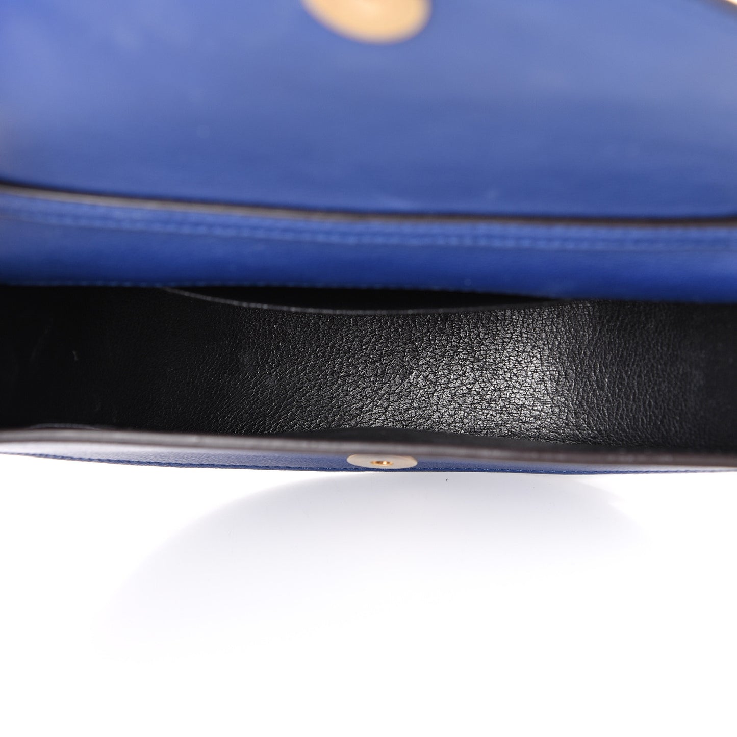 Calfskin Small Nile Bracelet Minaudiere Bag Majesty Blue