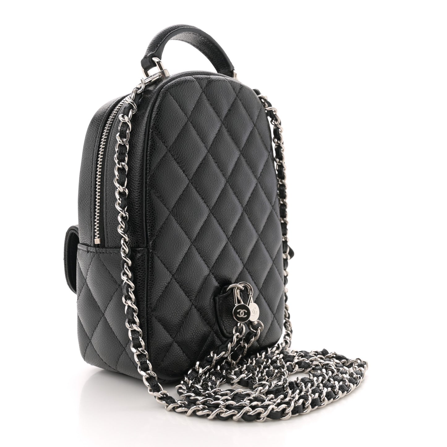 Caviar Quilted CC Mini Classic Backpack Black