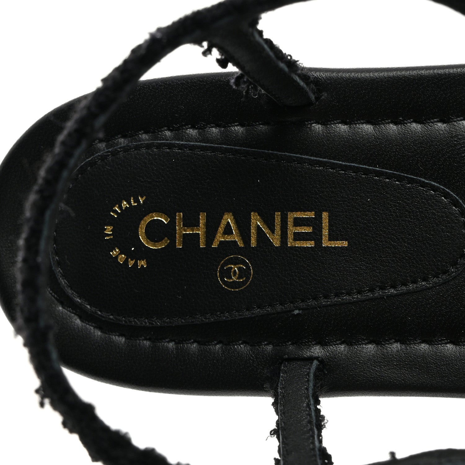 Chanel Tweed CC Turnlock Thong Sandals 39 Black 6 of 7