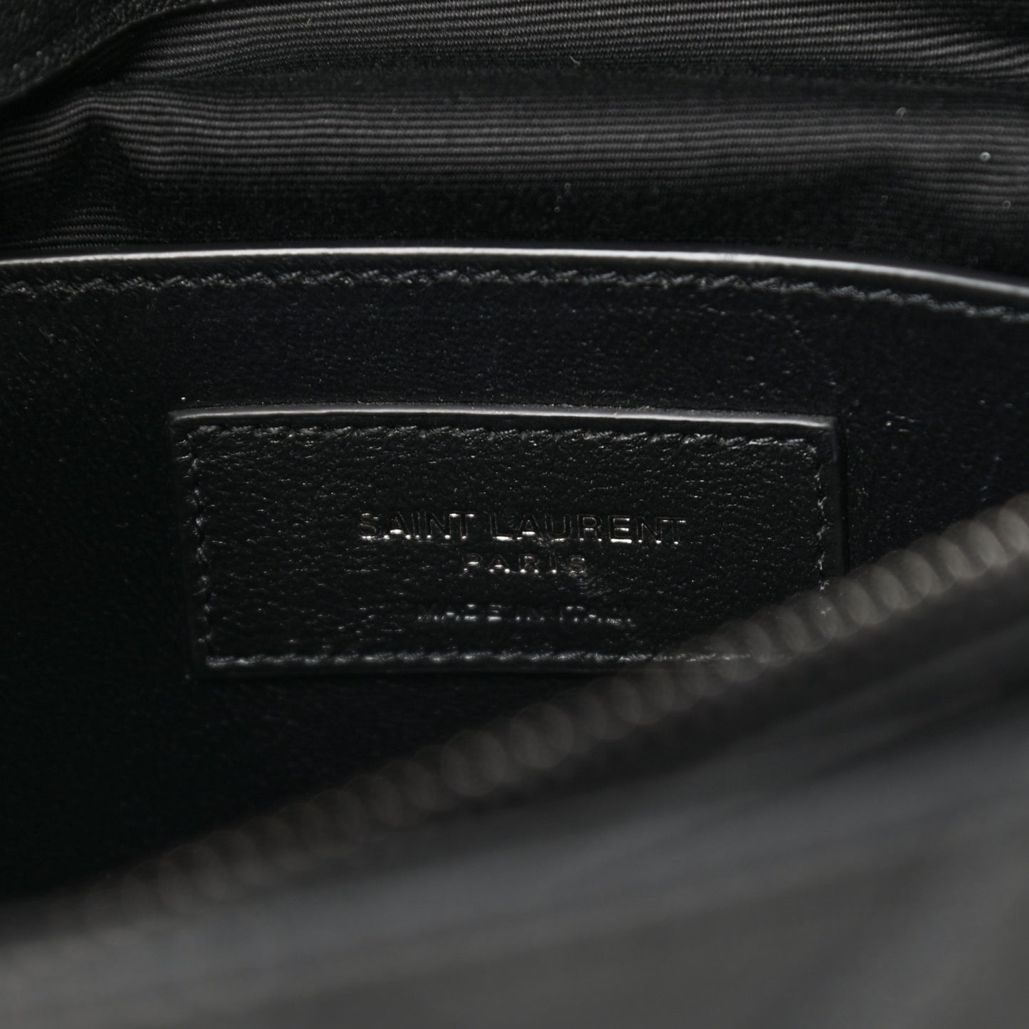 Sheepskin Matelasse Chevron Monogram Large College Satchel Black