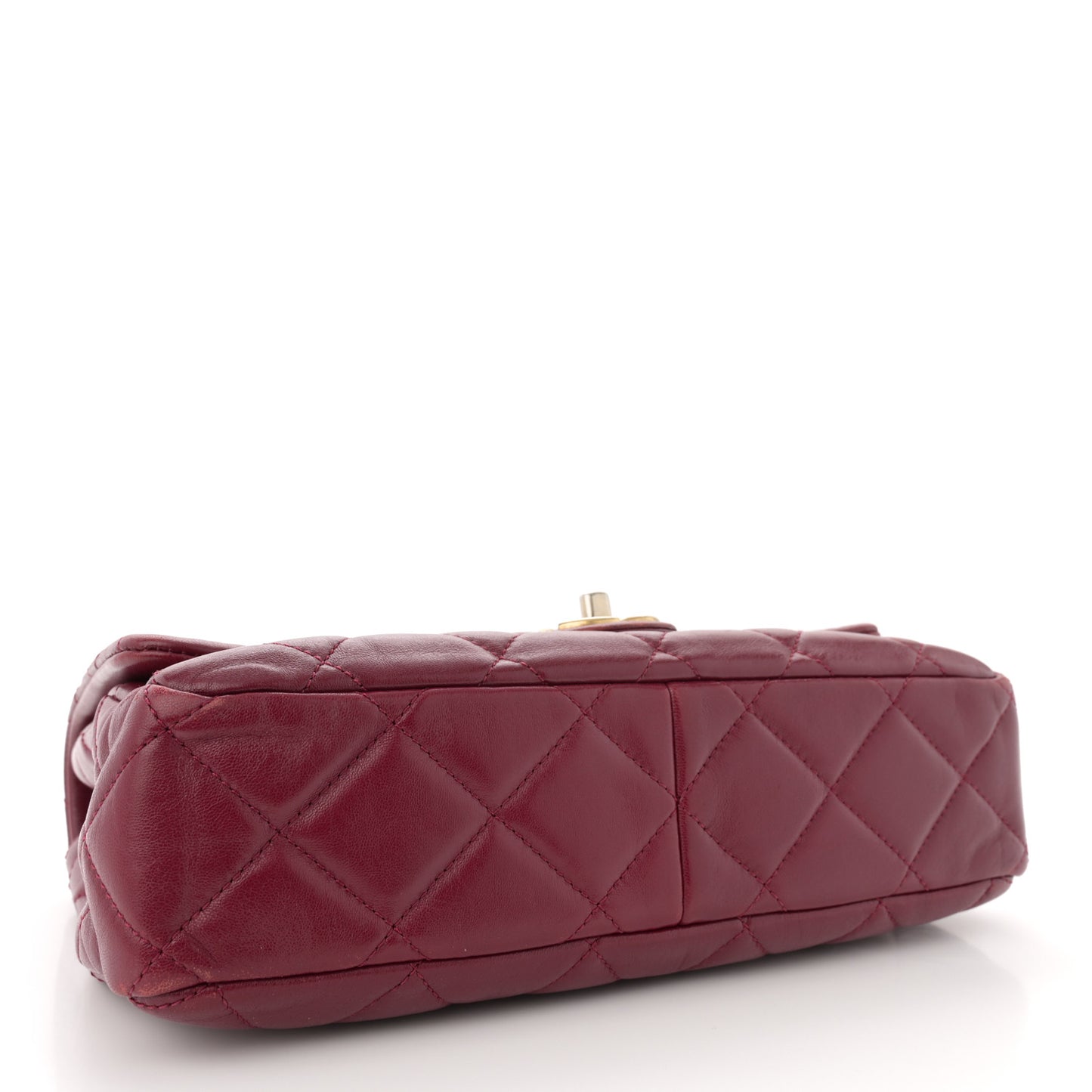 Lambskin Quilted Fancy Jewel Flap Burgundy