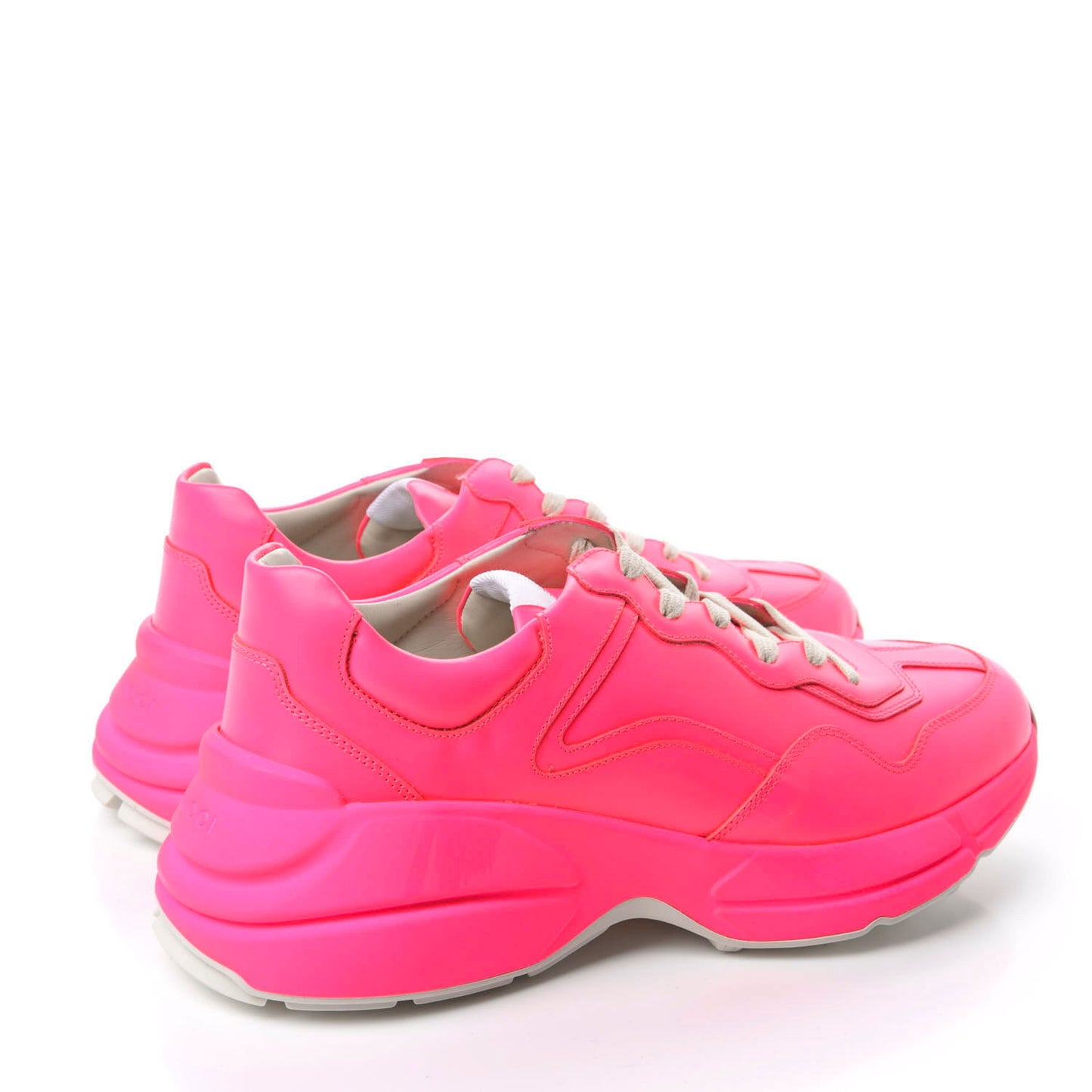 Calfskin Mens Rhyton Sneakers 10 Fuxia Fluo