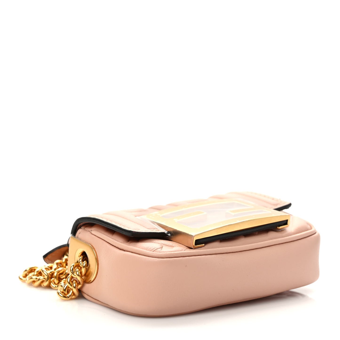 Nappa Matisse FF Embossed Nano Chain Baguette Rosa Bourbon