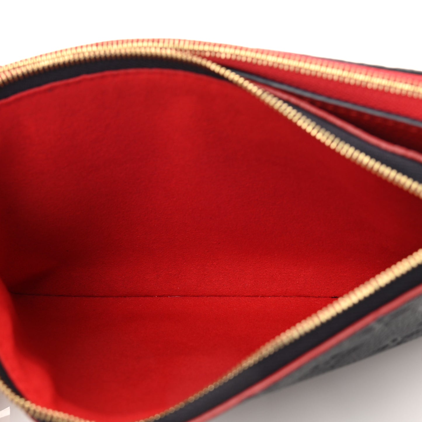 Empreinte Double Zip Pochette Marine Rouge