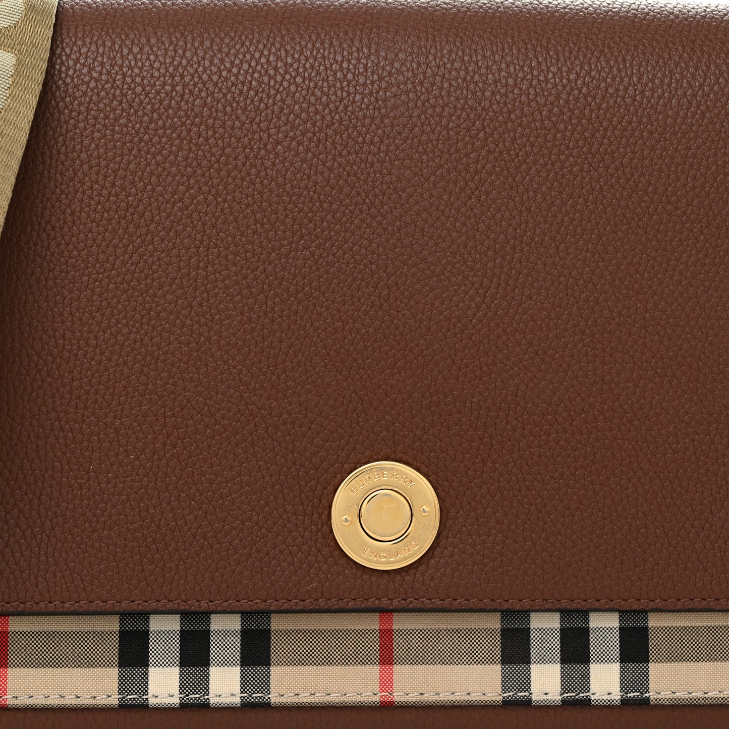 Calfskin Vintage Check Note Crossbody Bag Tan