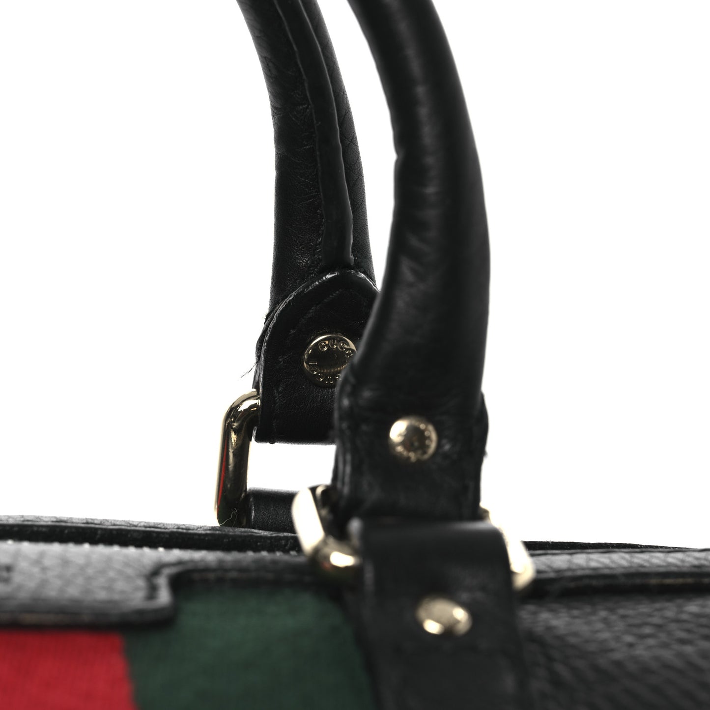 Calfskin Vintage Web Medium Boston Black