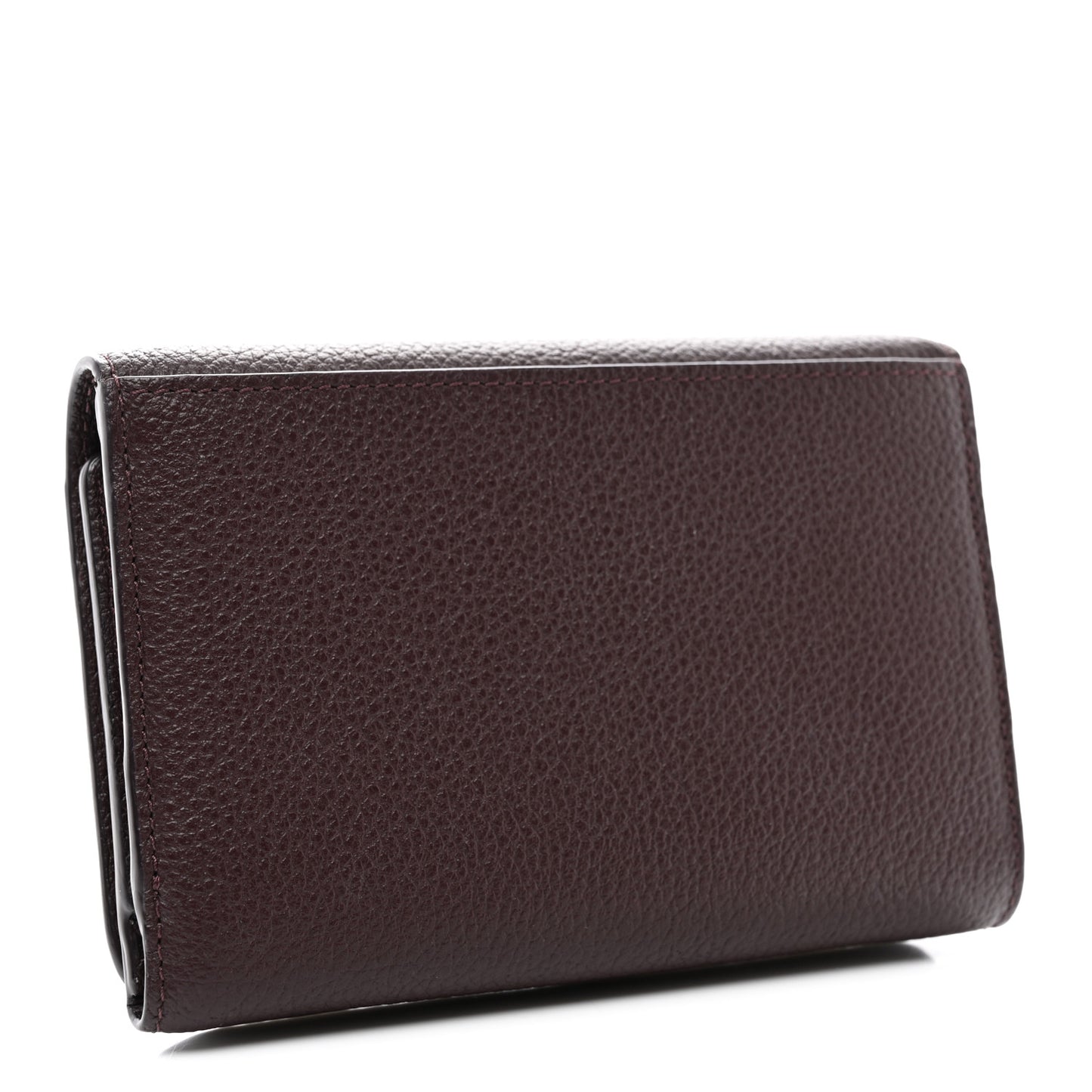 Grained Calfskin Marcie Medium Compact Wallet Oxblood