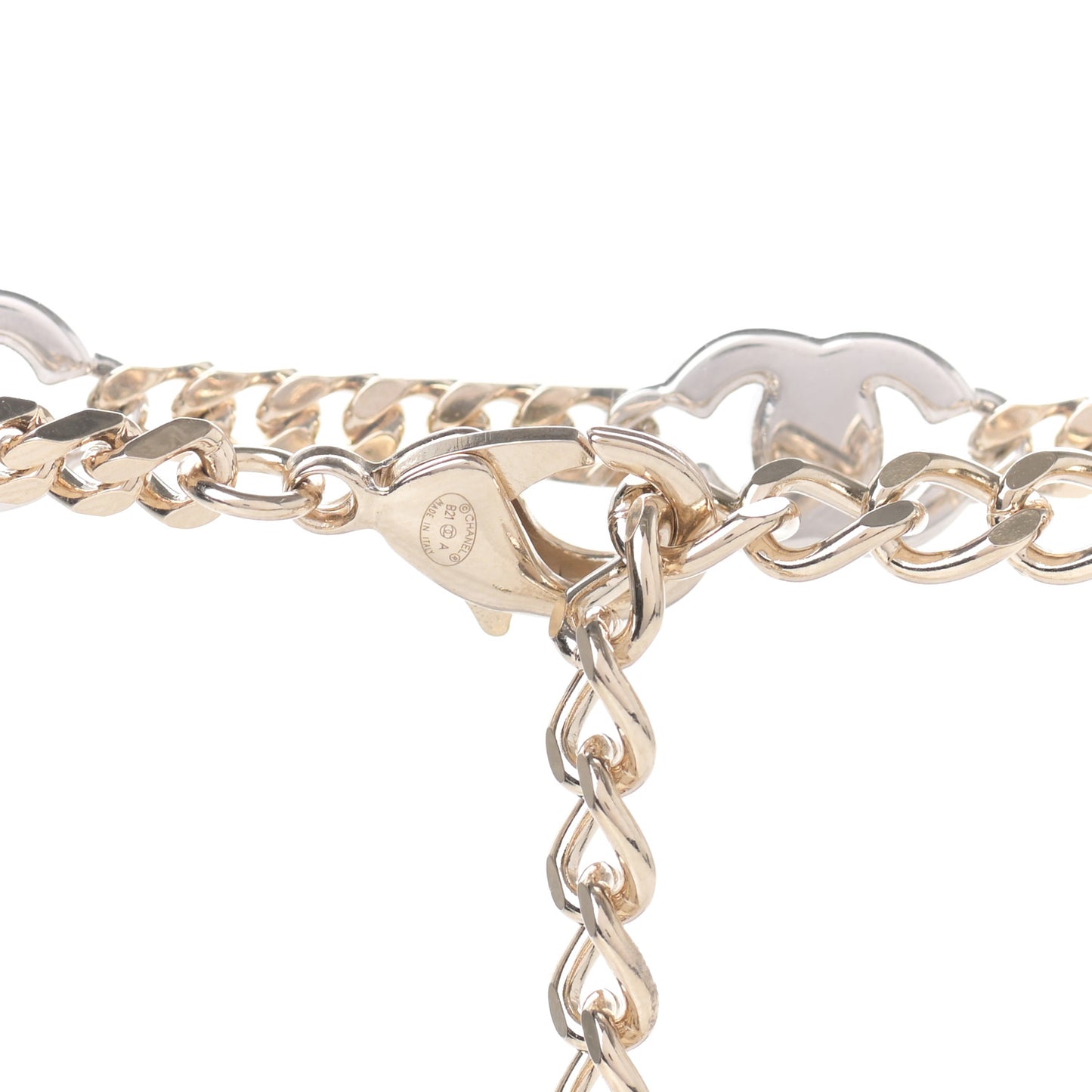 Crystal Chain CC Choker Gold Silver