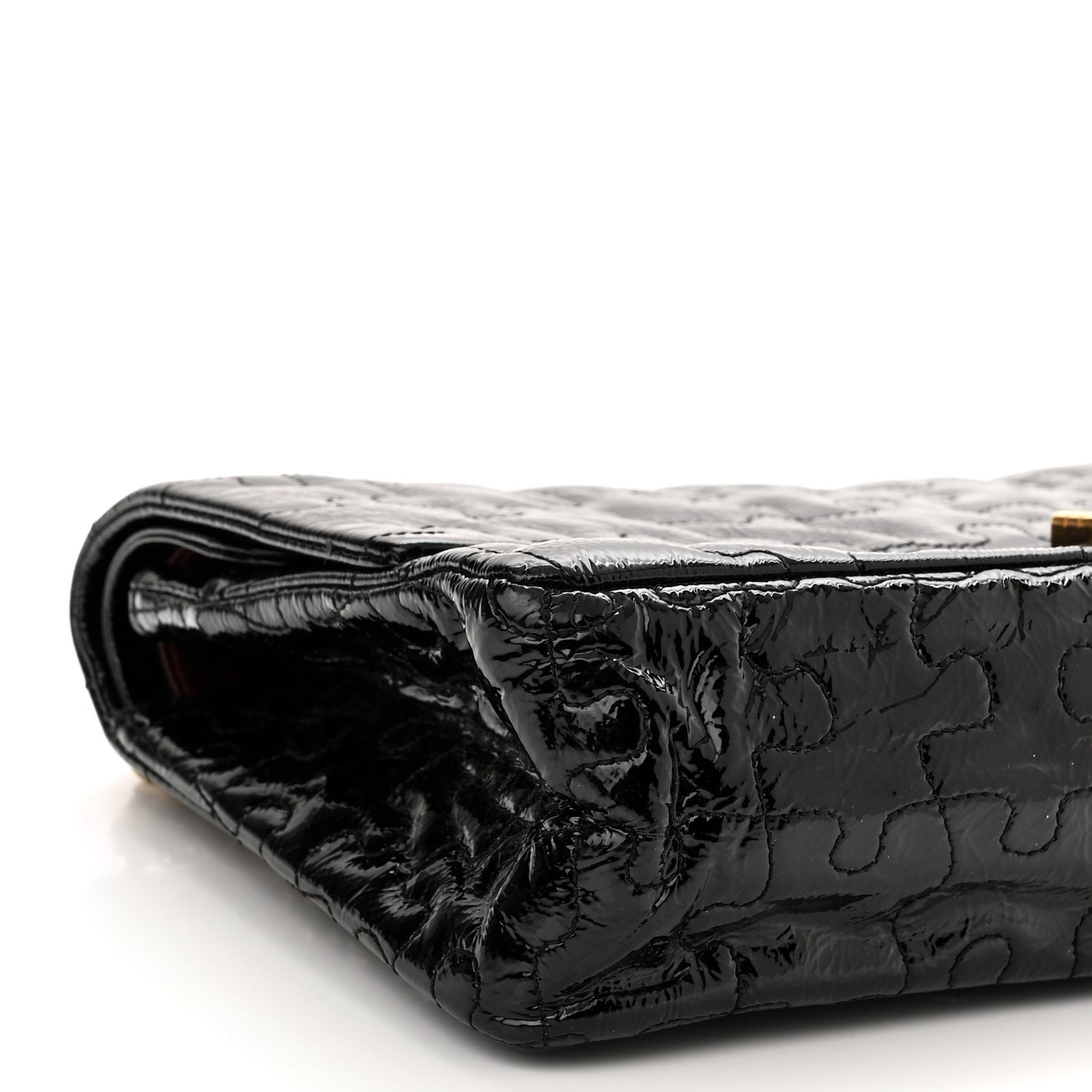 Crackled Patent Calfskin Puzzle 2.55 Reissue 226 Flap Black