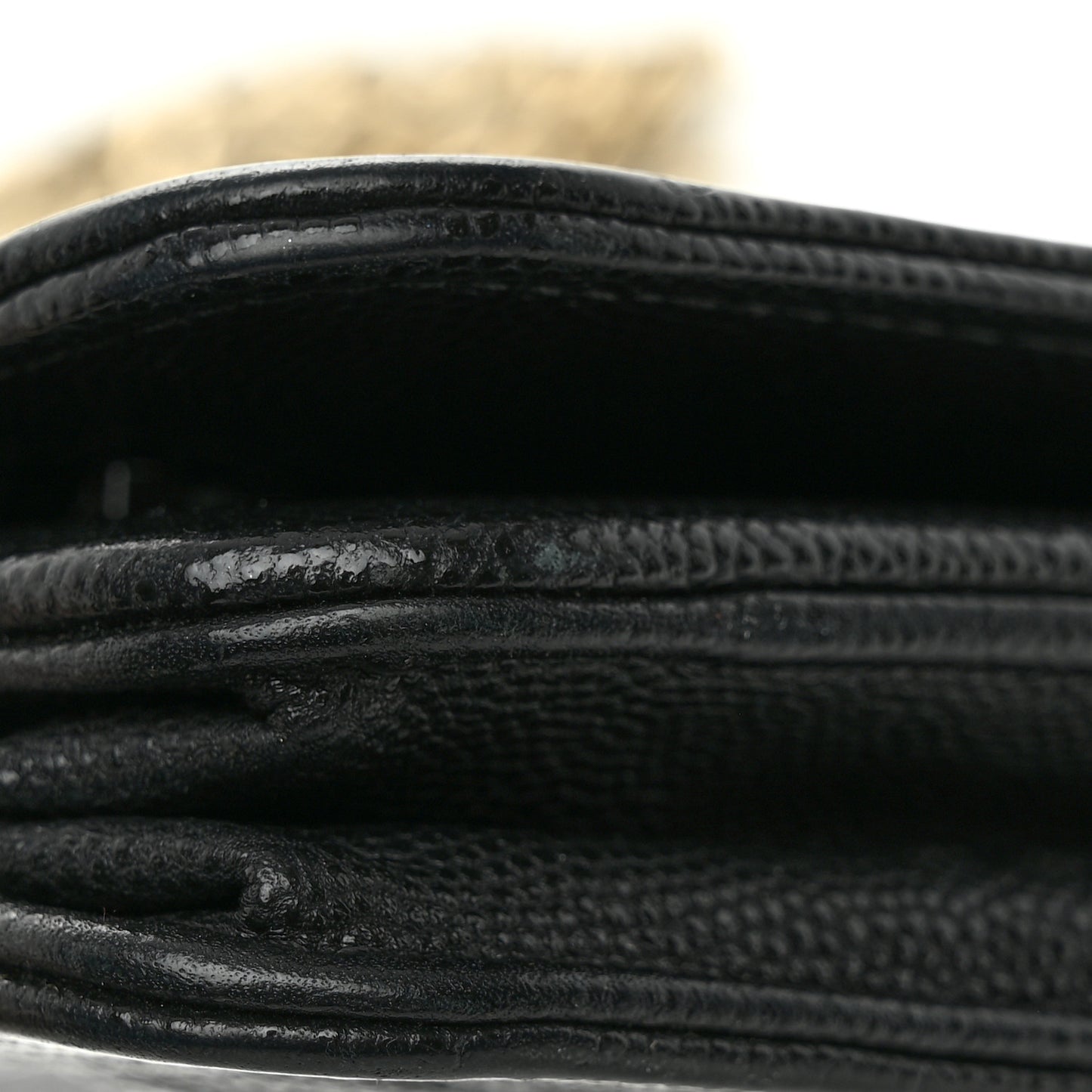 Caviar Quilted Boy Wallet On Chain WOC Black