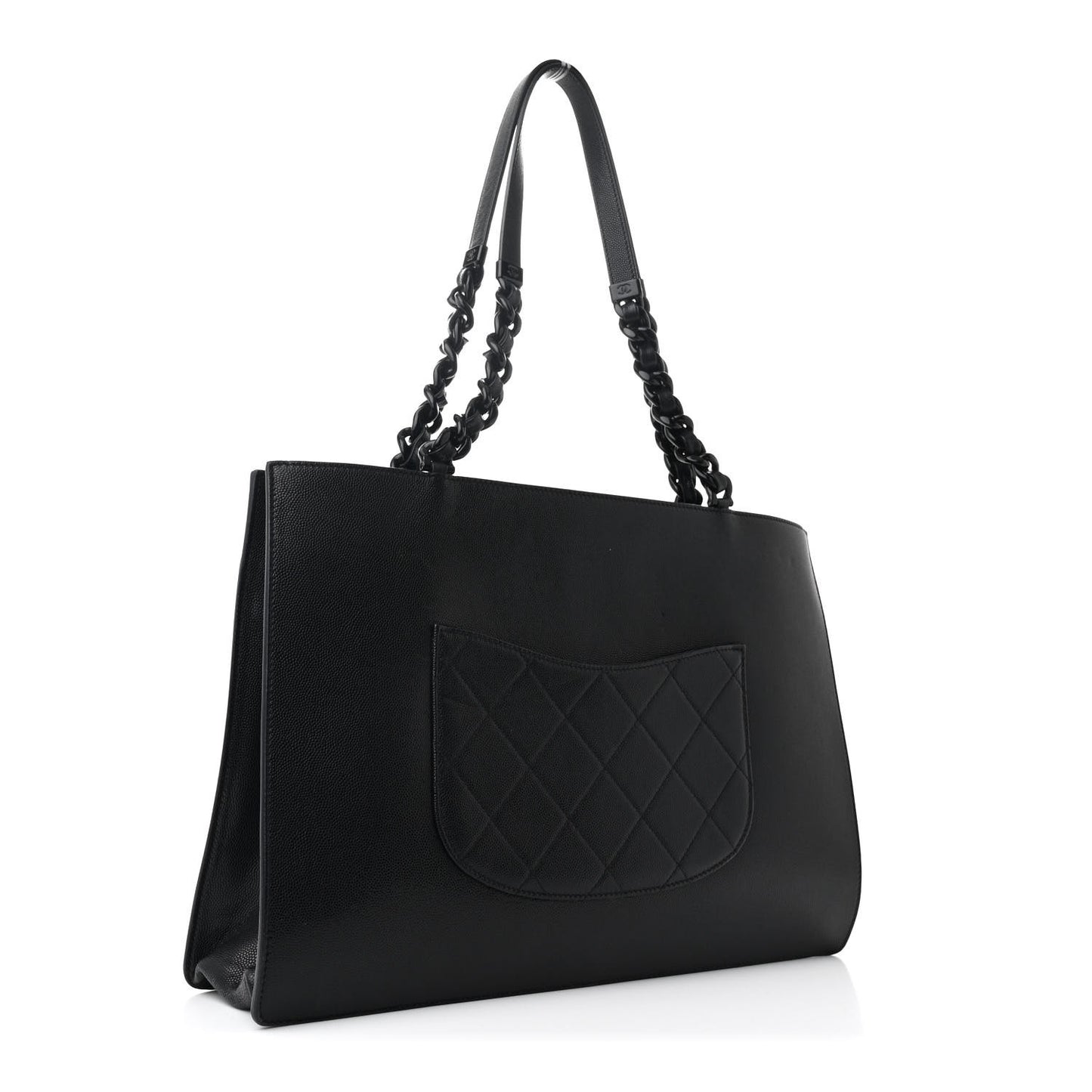 Caviar Quilted My Everything Large Shopping Tote Black
