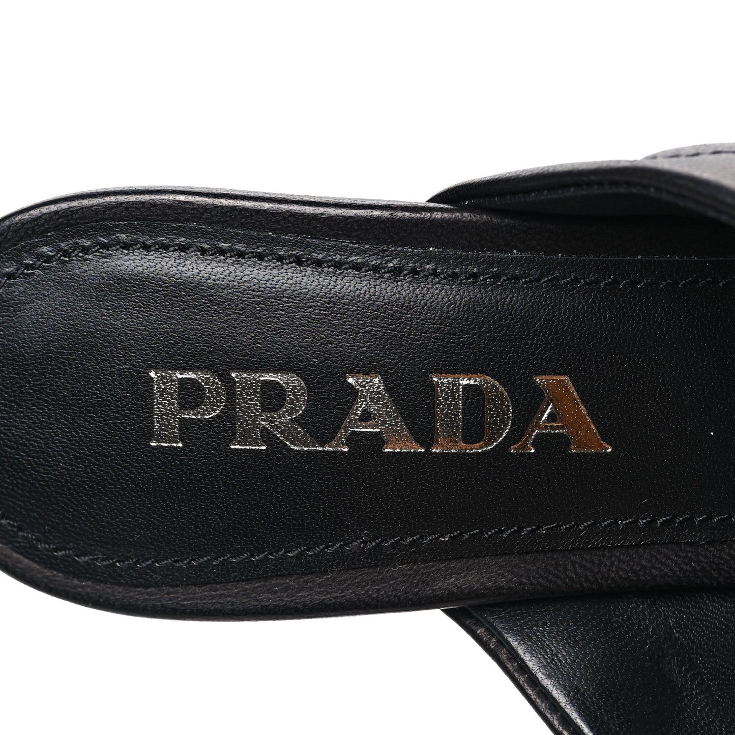 Nappa Logo Quilted Crisscross 55mm Slide Sandals 35.5 Black