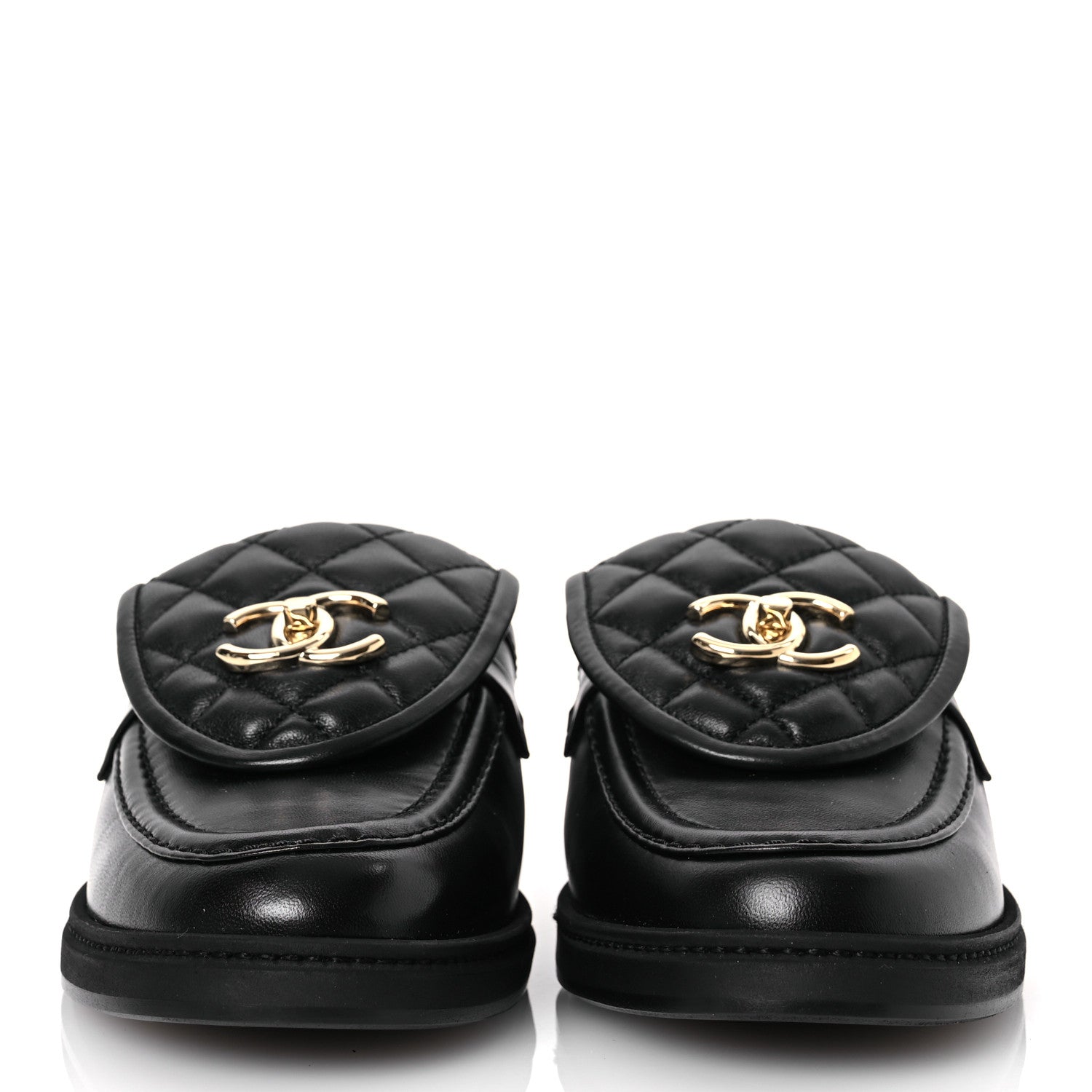 Chanel Lambskin Quilted CC Turnlock Mules 39.5 Black 3 of 13