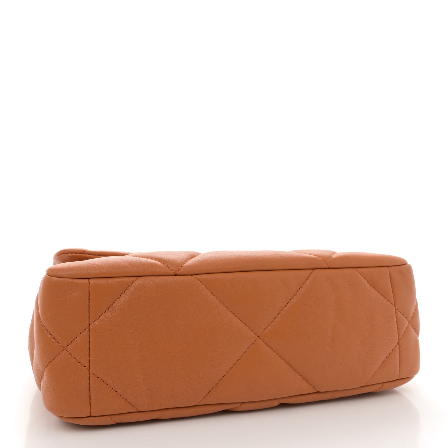 Lambskin Quilted Medium Chanel 19 Flap Light Brown