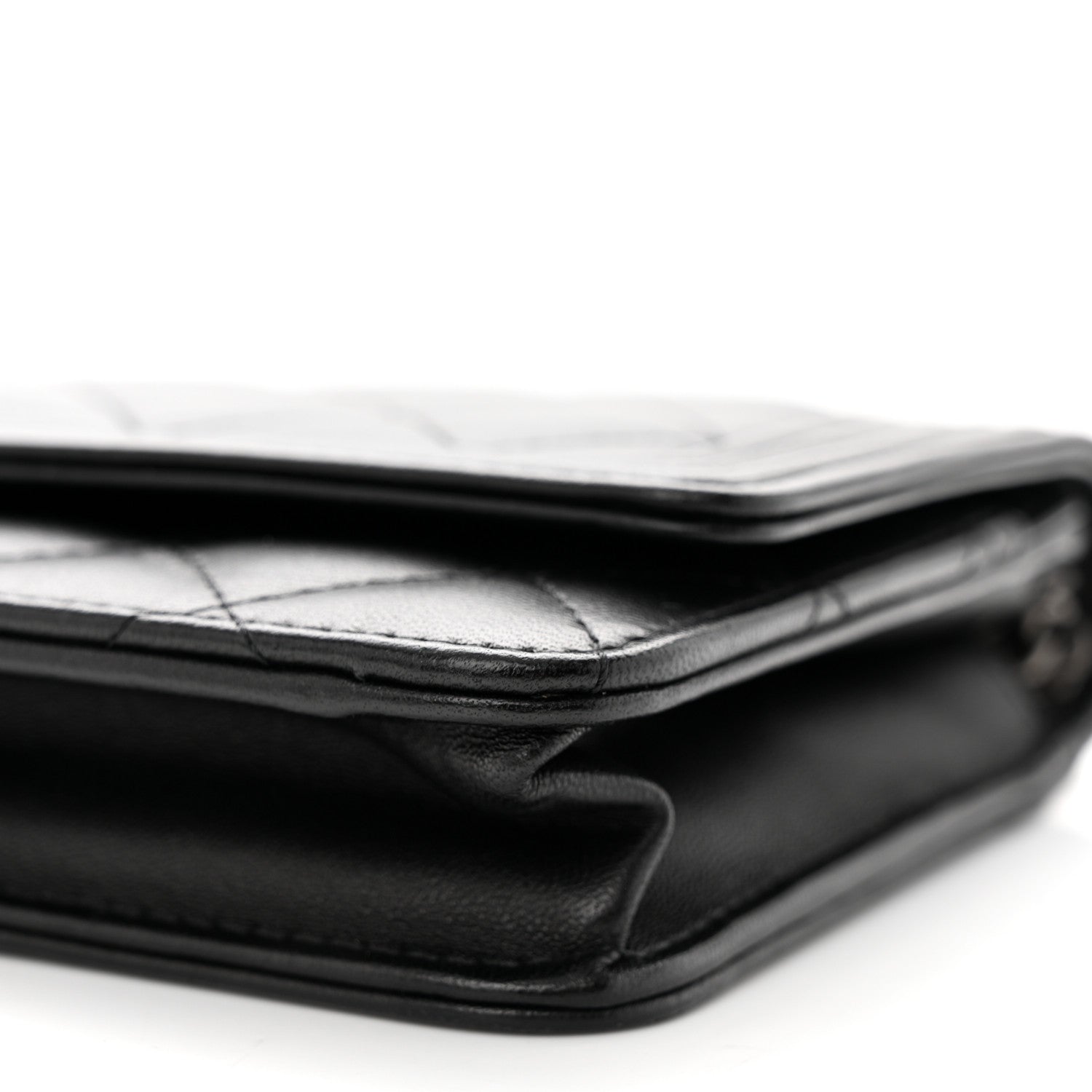 Chanel Lambskin Quilted Boy Wallet On Chain WOC Black 11 of 12