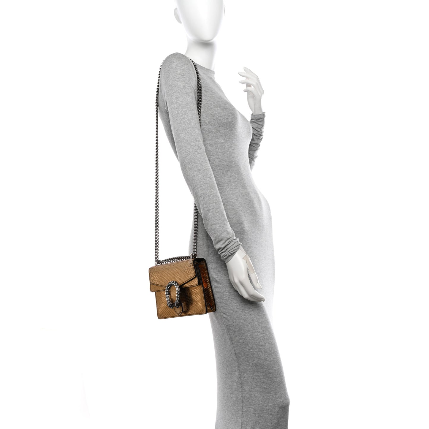 Snakeskin Mini Dionysus Shoulder Bag Gold