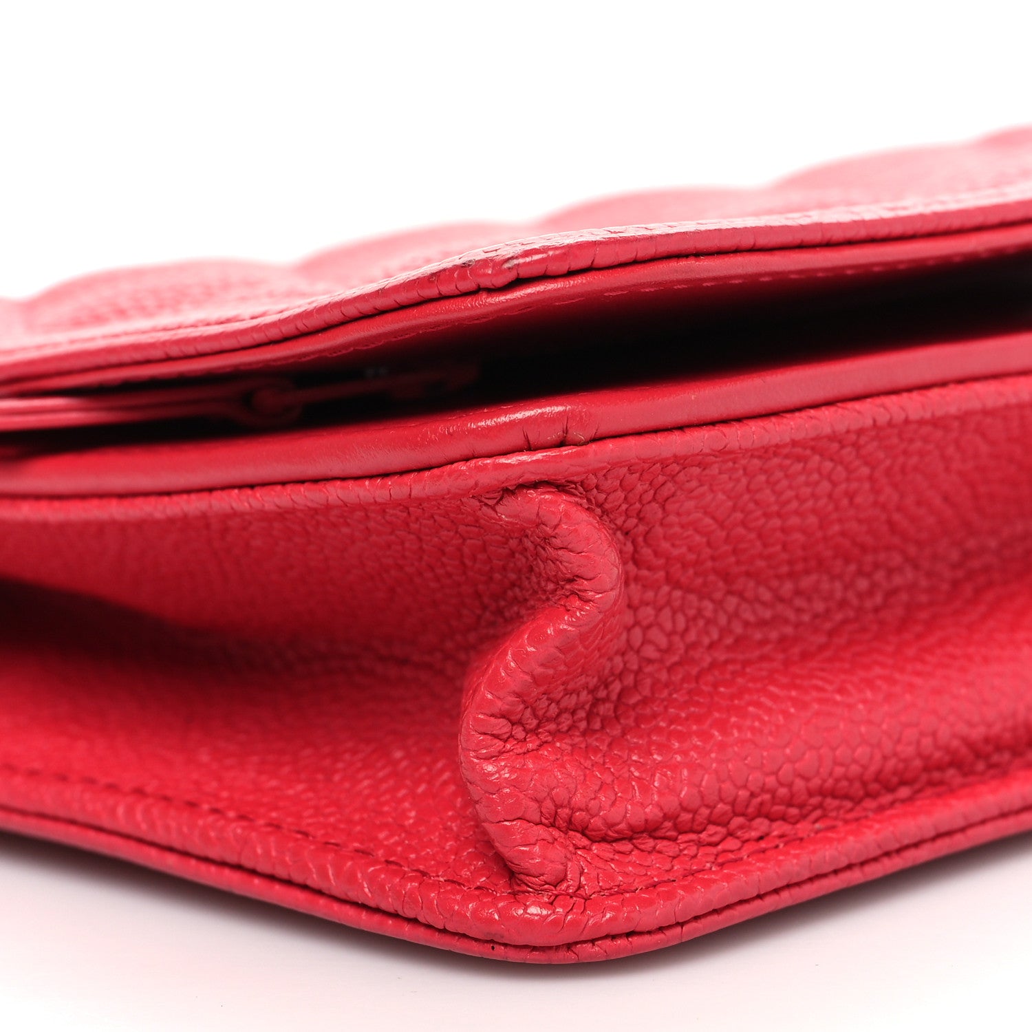 Chanel Caviar Quilted Boy Wallet On Chain WOC Fuchsia 10 of 14