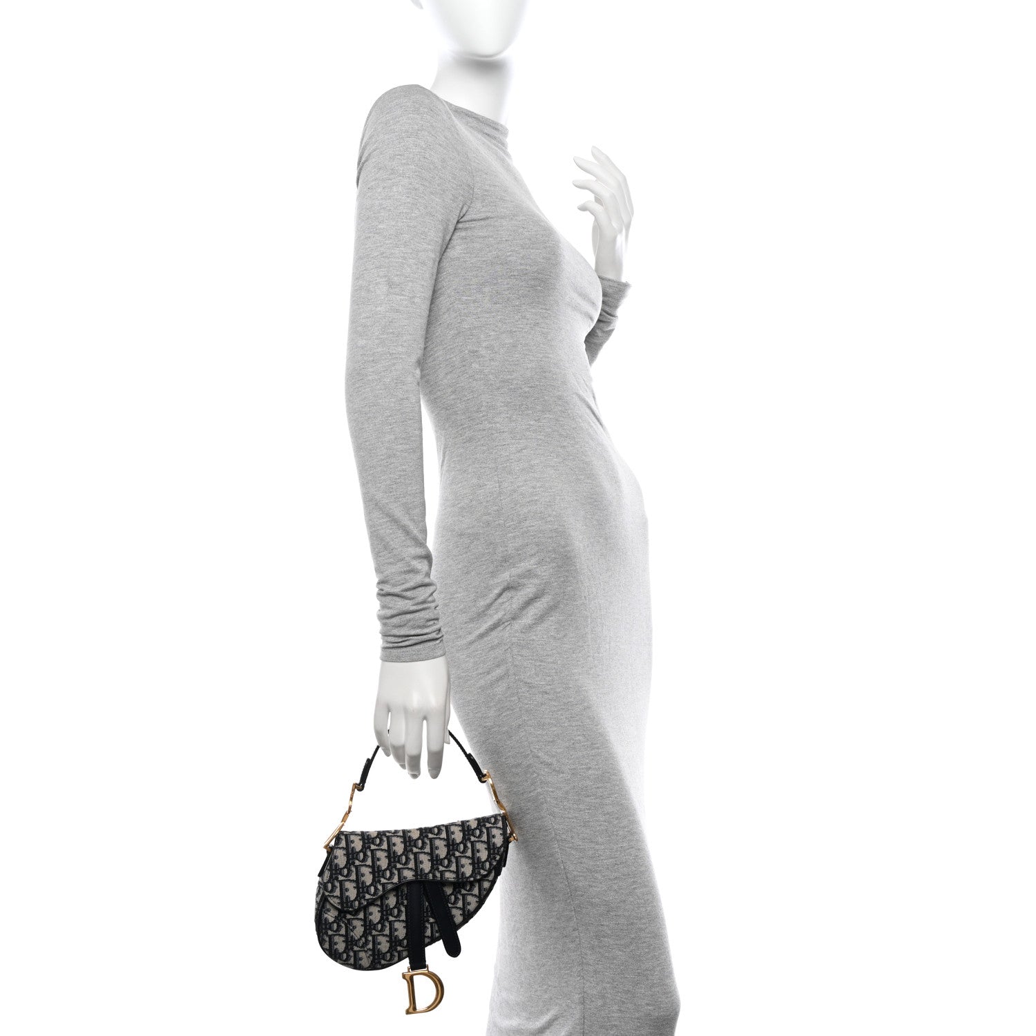 Christian Dior Oblique Mini Saddle Bag Blue 2 of 10