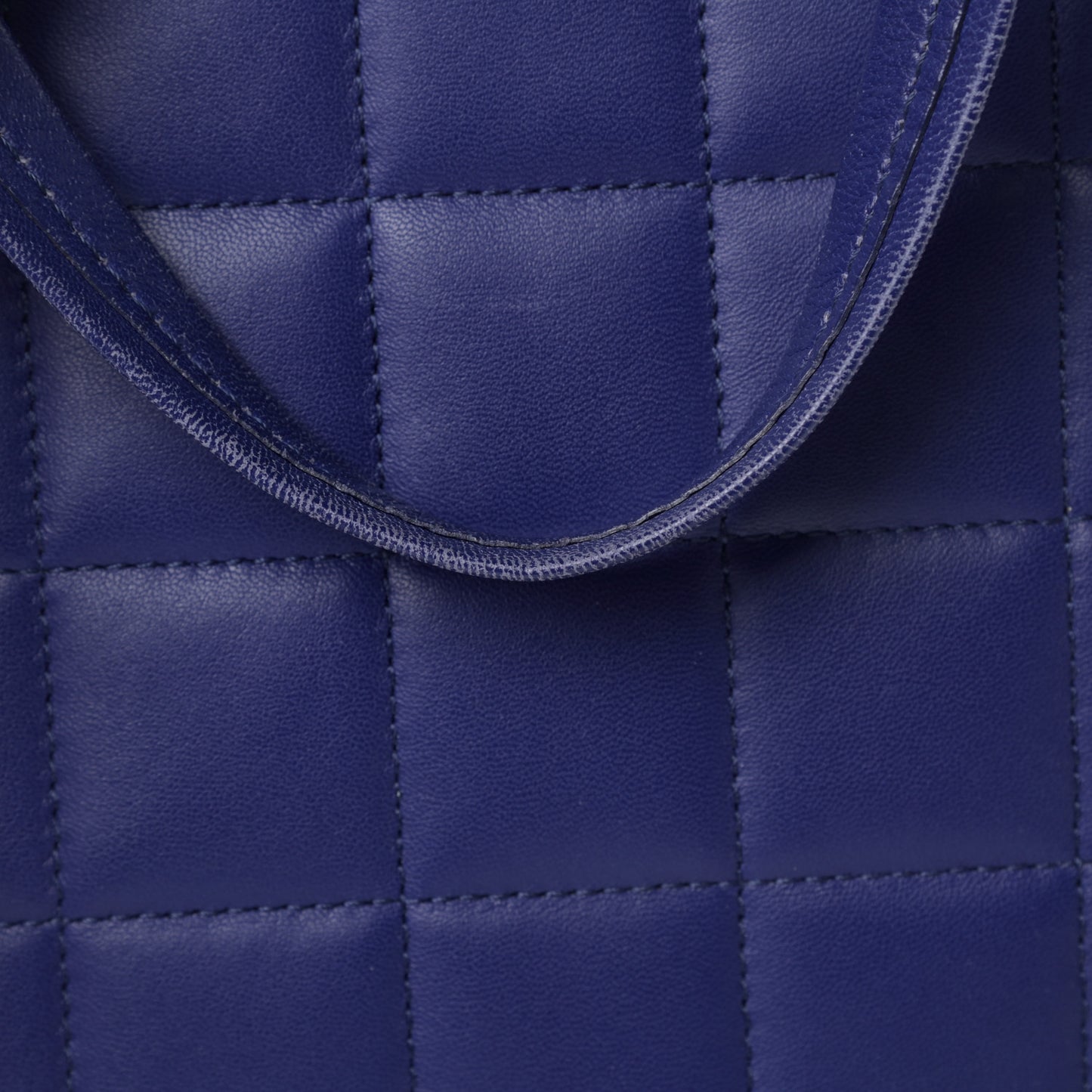 Lambskin Quilted Horizontal Cabas Blue